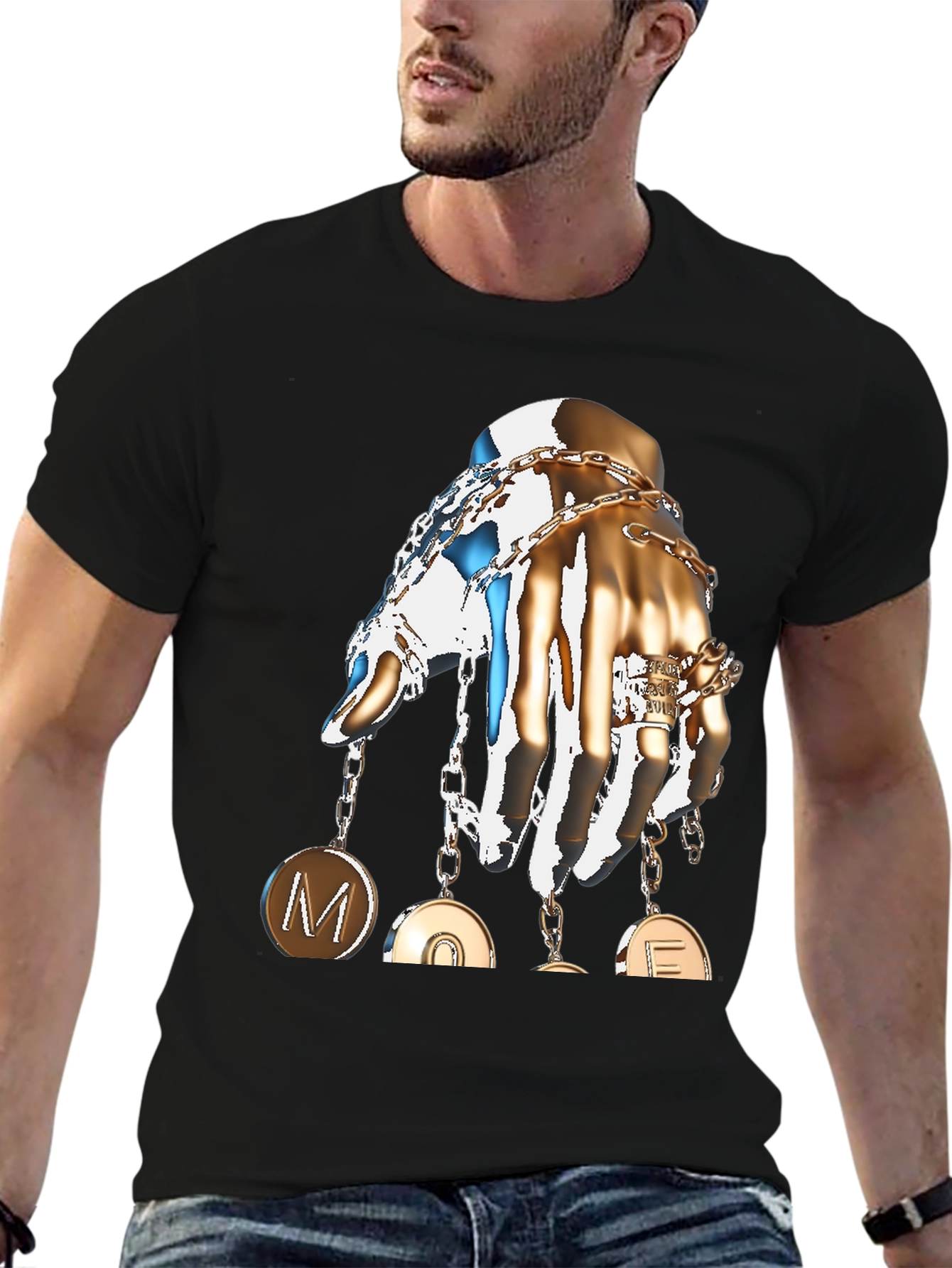 Statement Graphic T-Shirt: Hand with Charms