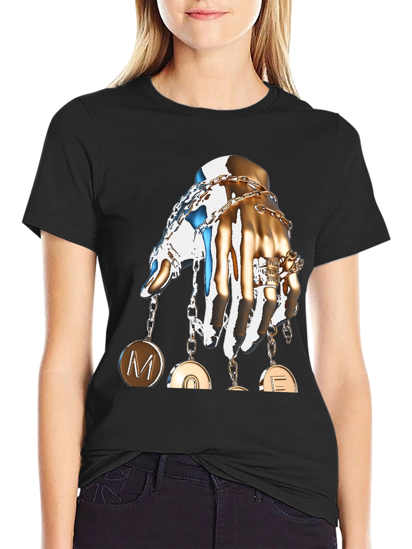 Statement Graphic T-Shirt: Hand with Charms