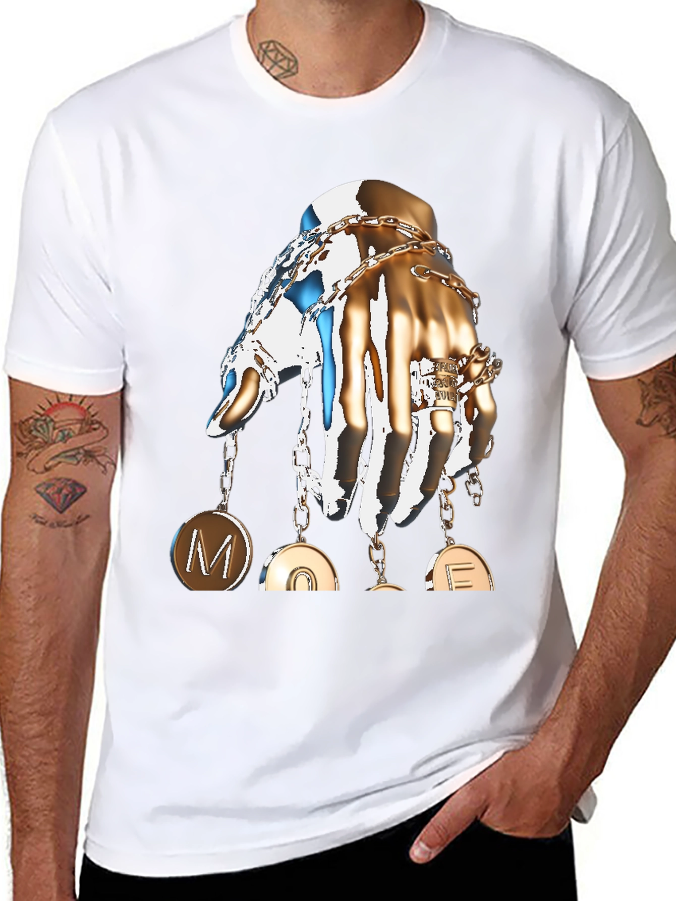 Statement Graphic T-Shirt: Hand with Charms