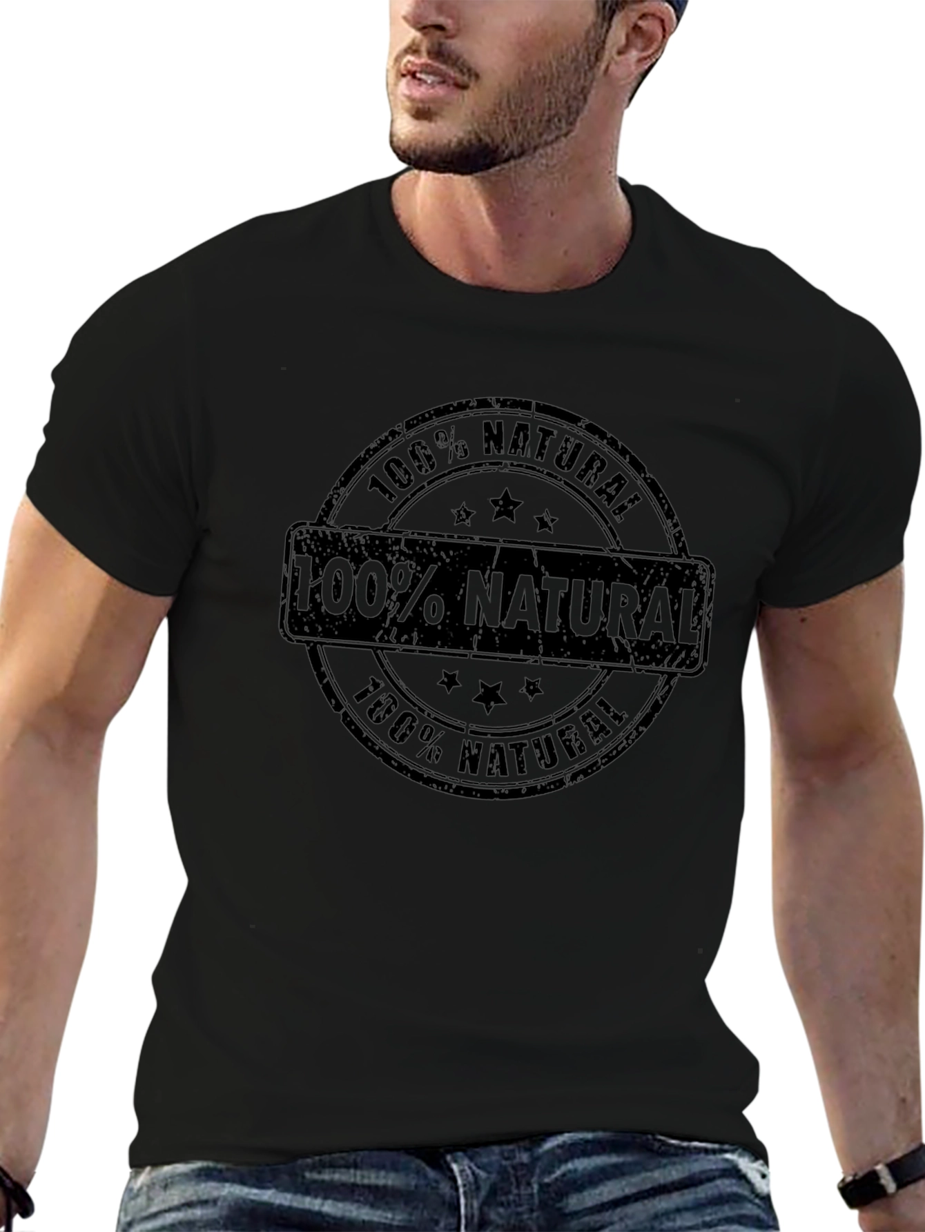 100% Natural Black T-Shirt