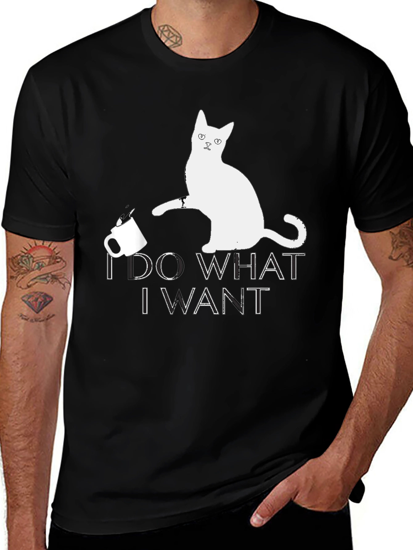 I Do What I Want Cat Graphic T-Shirt