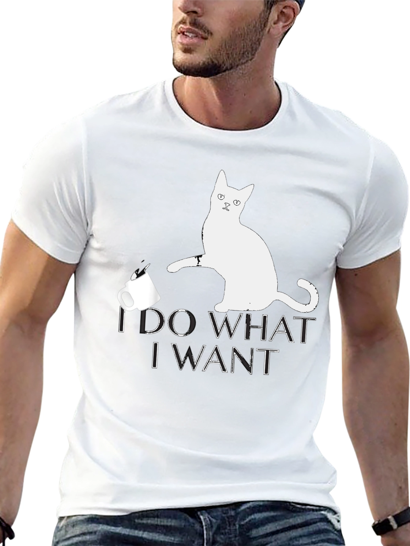 I Do What I Want Cat Graphic T-Shirt