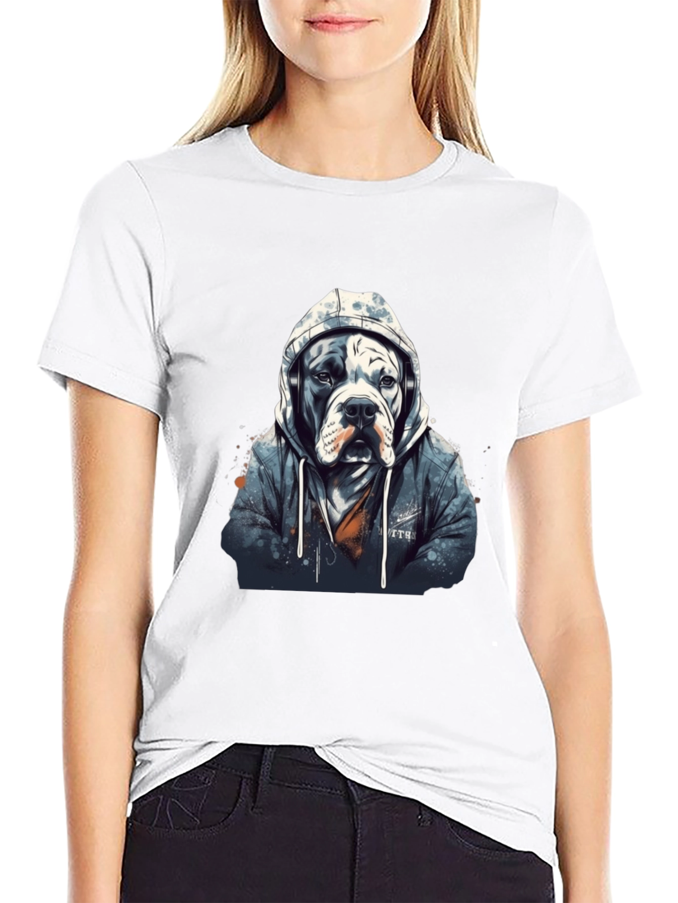 Dog in Hoodie Graphic Tee - Urban Style