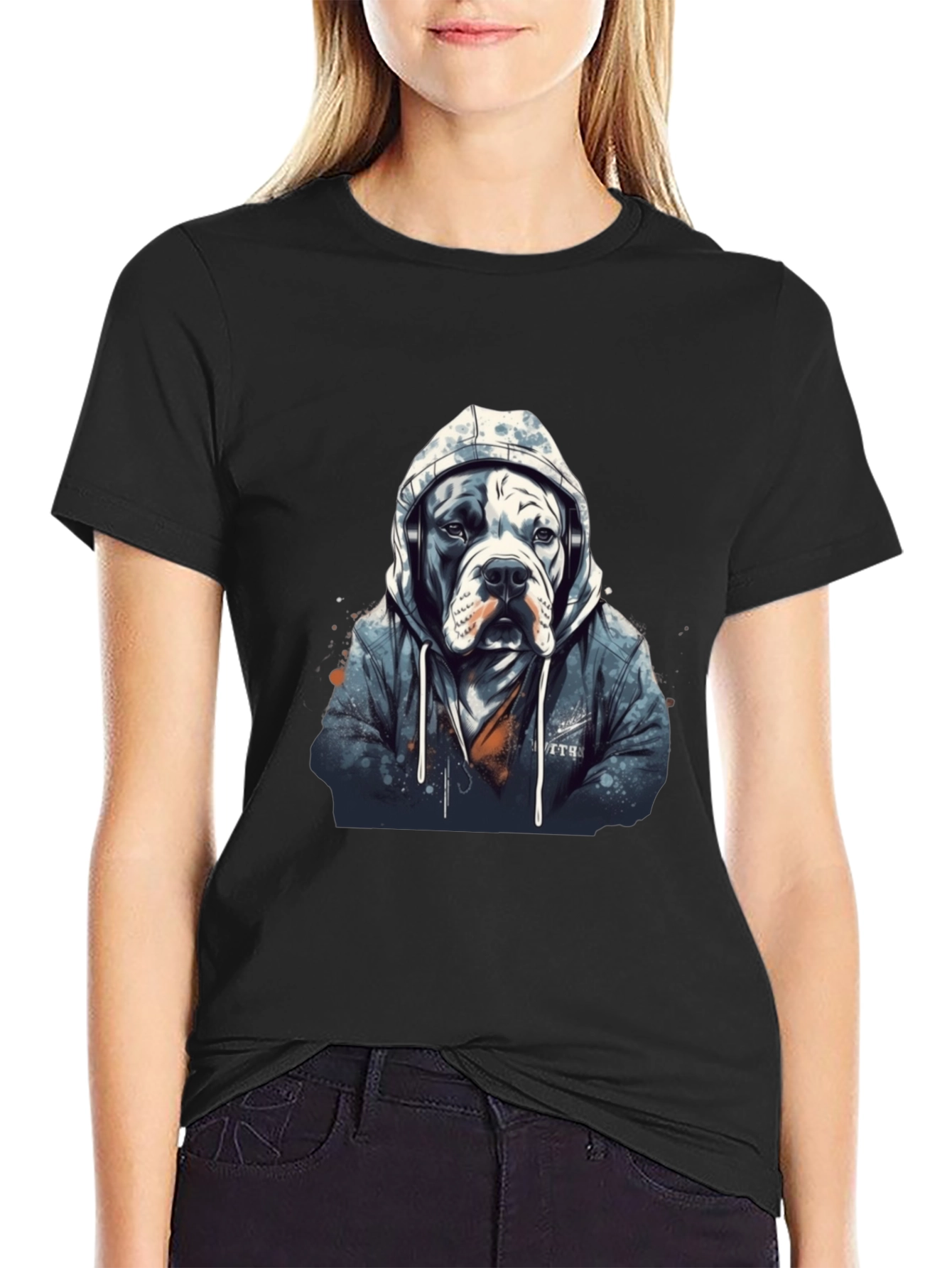 Dog in Hoodie Graphic Tee - Urban Style