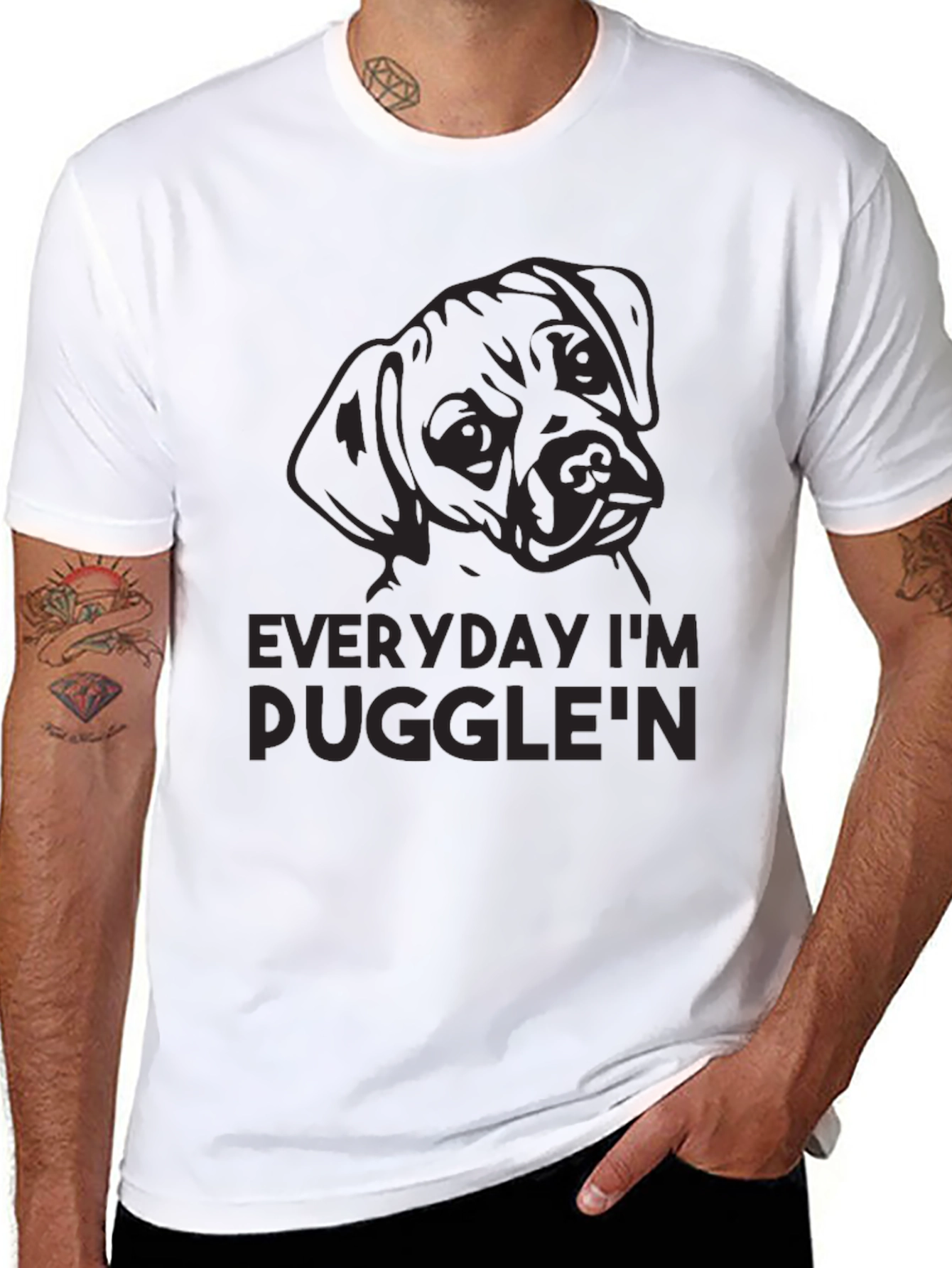 Everyday Im Pugglen Graphic Tee