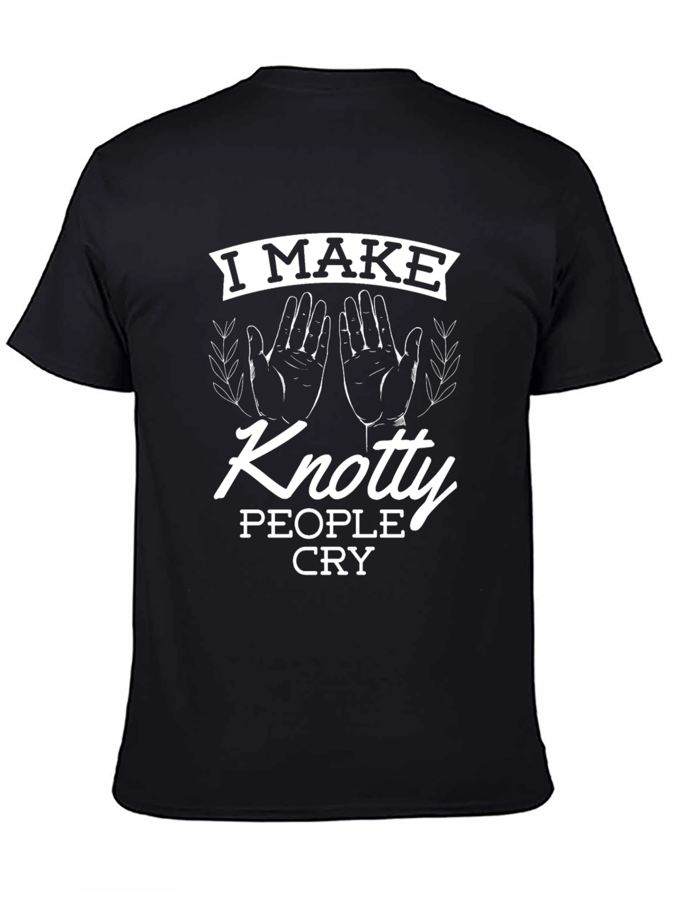 Knotty People Cry Graphic Tee - Black Cotton Shirt