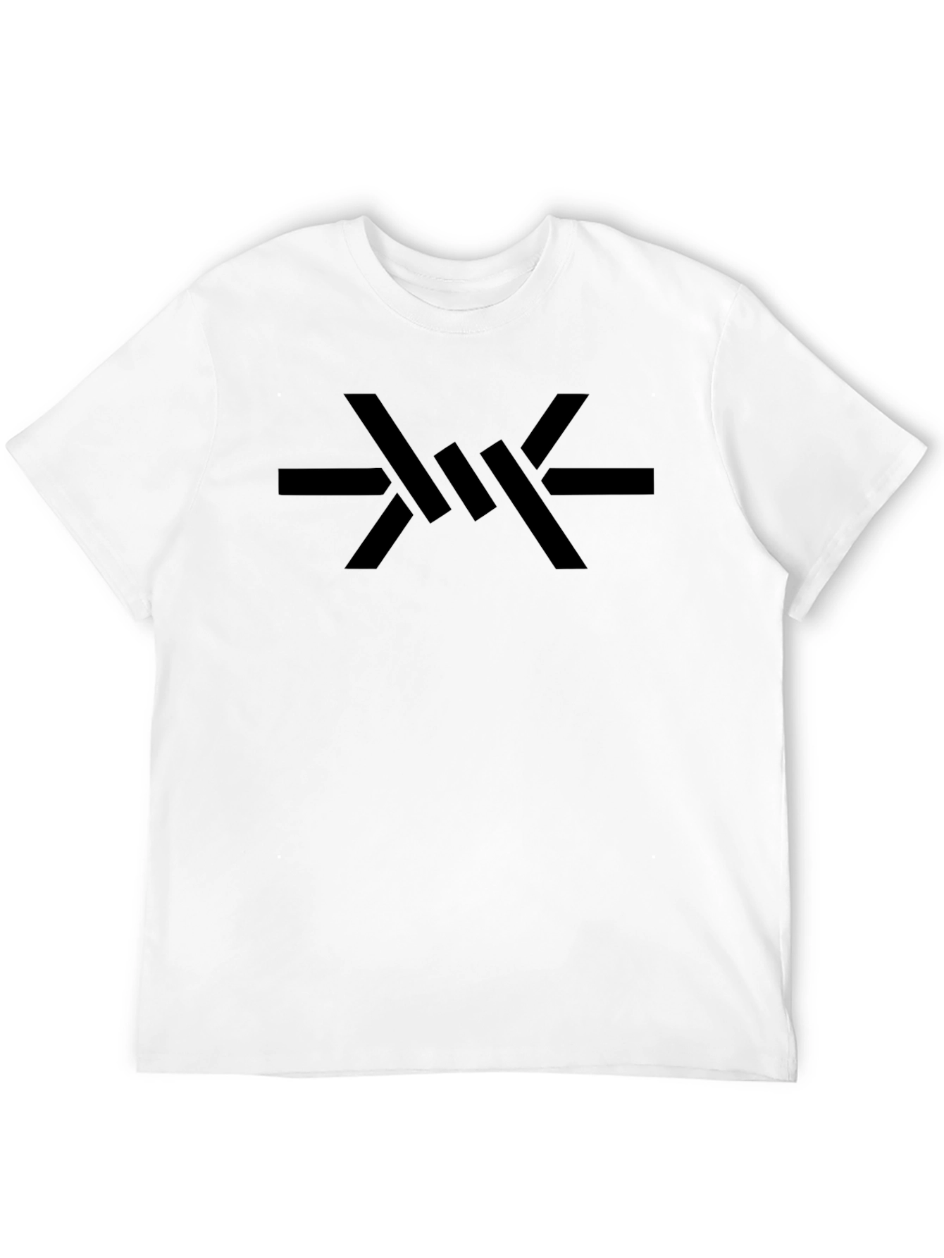 Barbed Wire Graphic Print Black T-Shirt