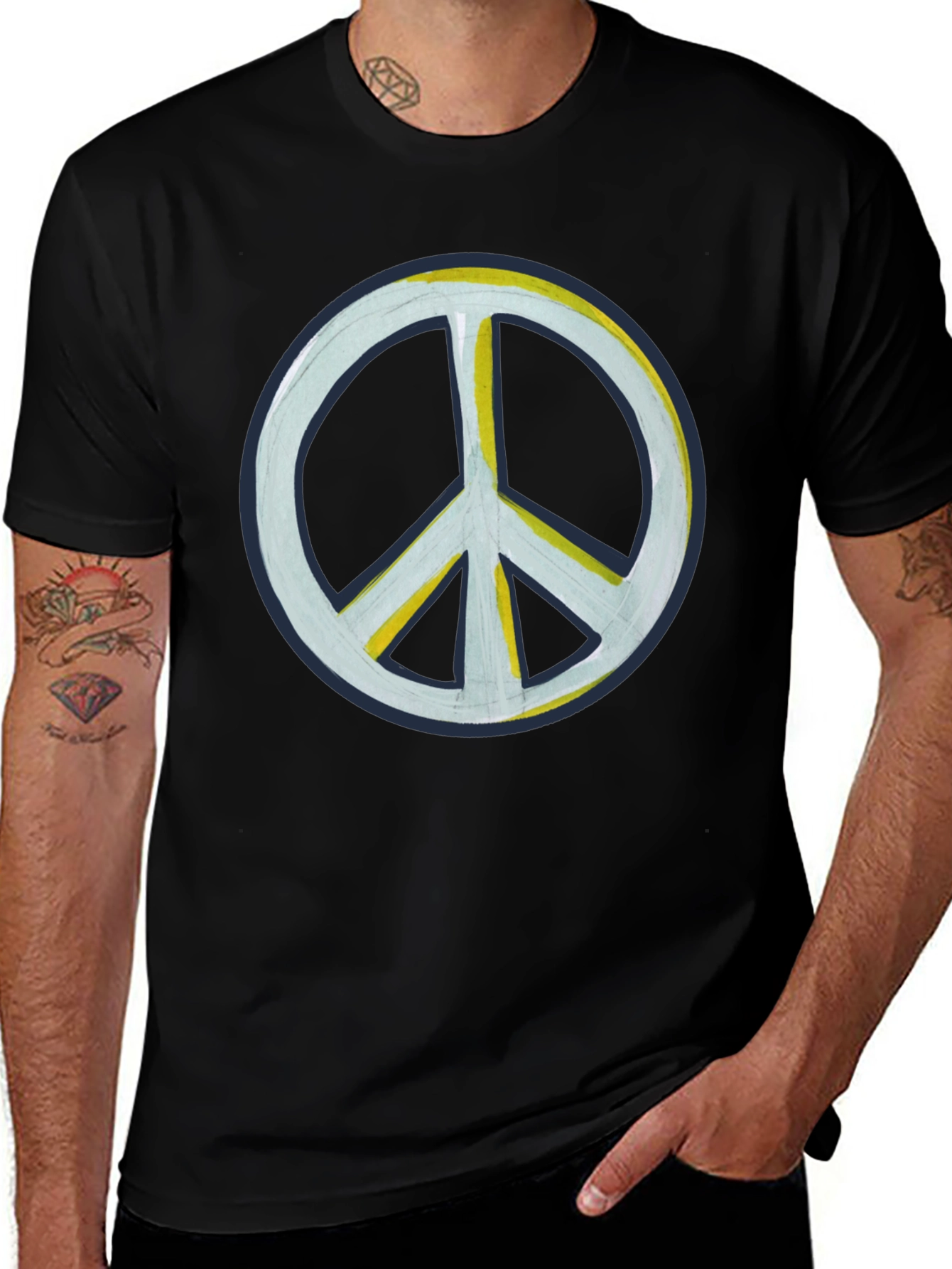 Peace Sign Black T-Shirt - Casual Comfort