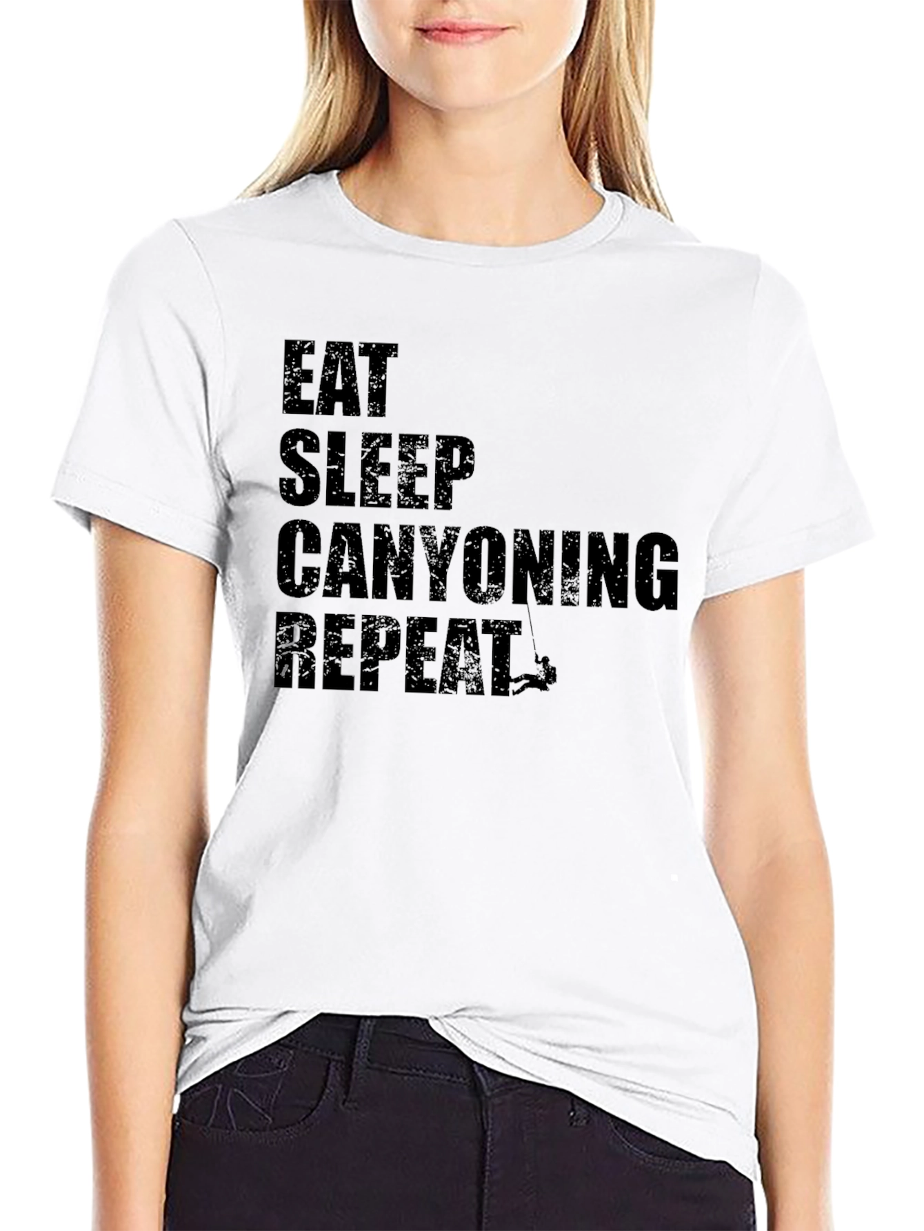 Eat Sleep Canyoning Repeat Black T-Shirt
