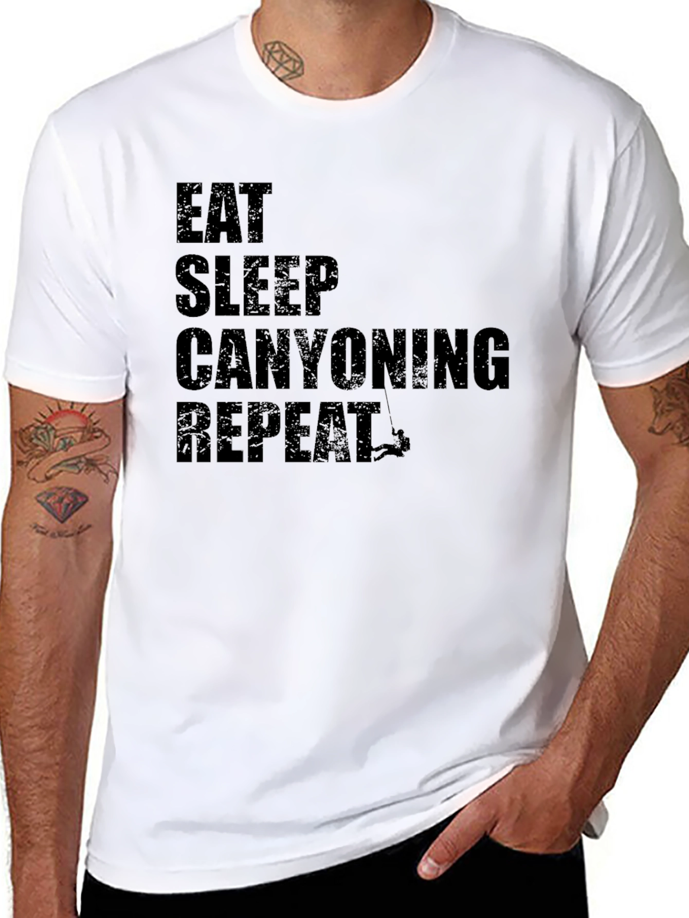 Eat Sleep Canyoning Repeat Black T-Shirt