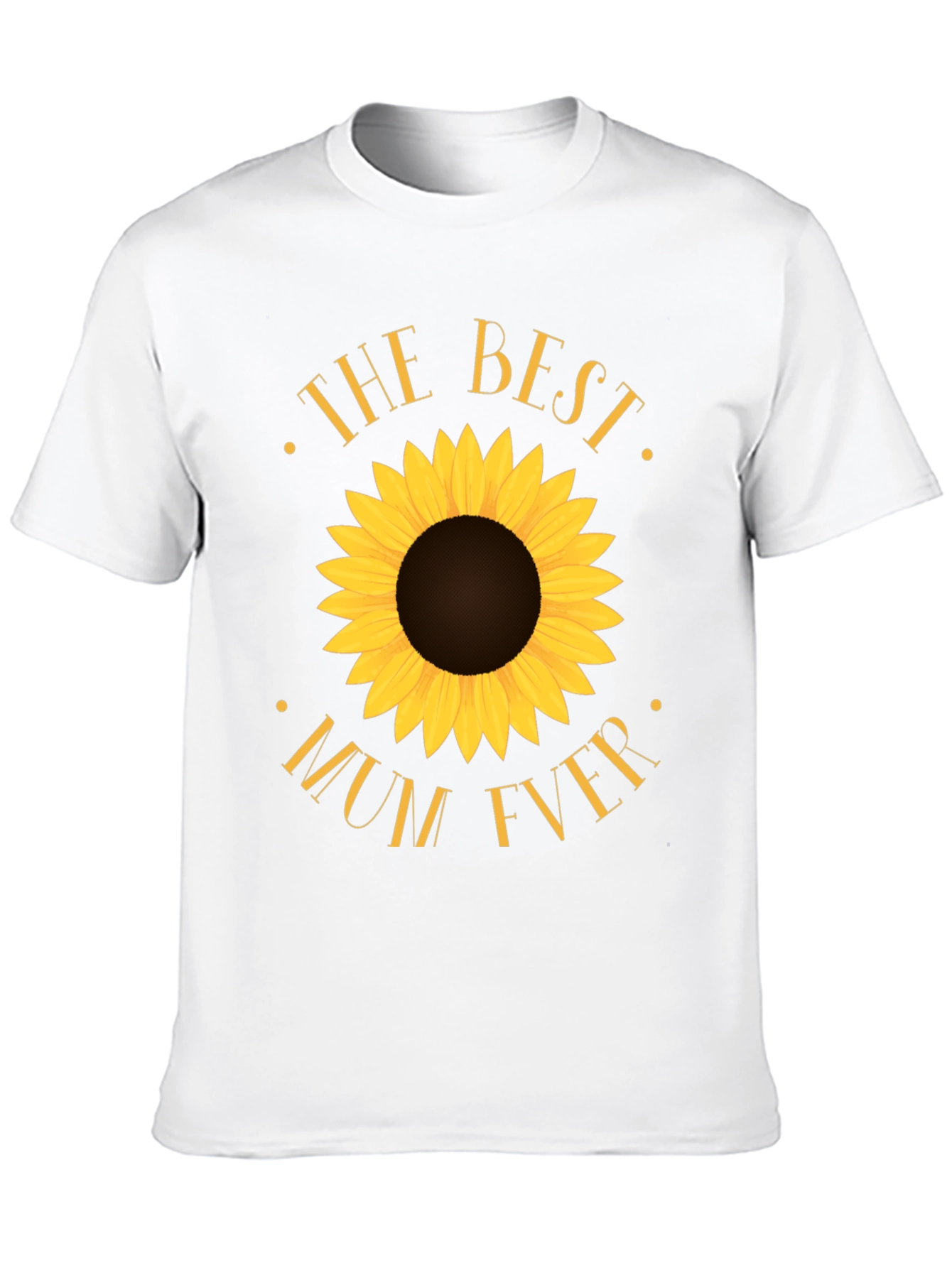 Best Mum Ever Sunflower Black T-Shirt