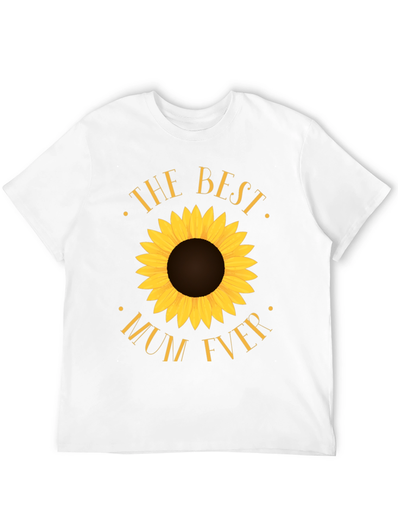 Best Mum Ever Sunflower Black T-Shirt
