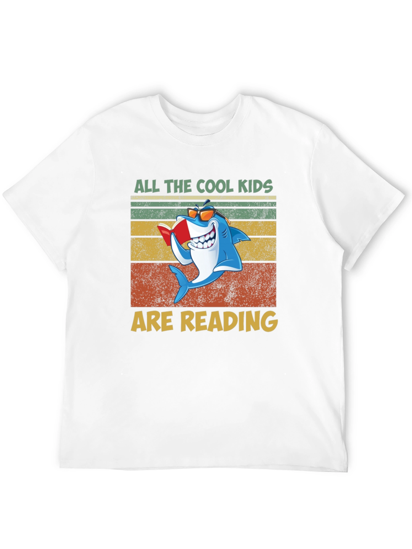 Cool Kids Reading Shark Graphic T-Shirt
