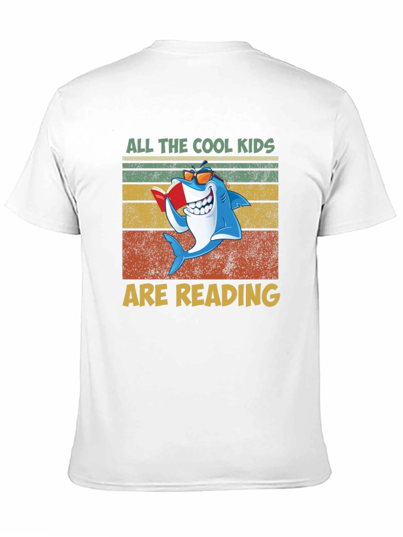 Cool Kids Reading Shark Graphic T-Shirt