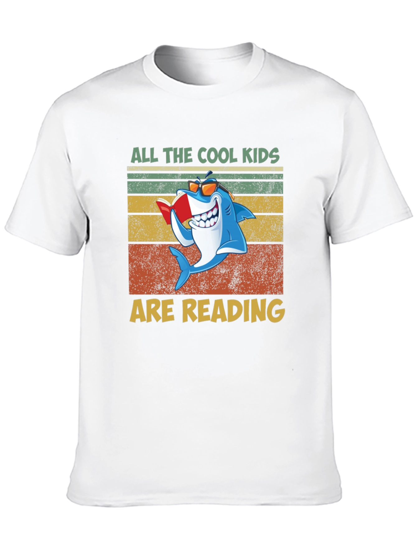 Cool Kids Reading Shark Graphic T-Shirt
