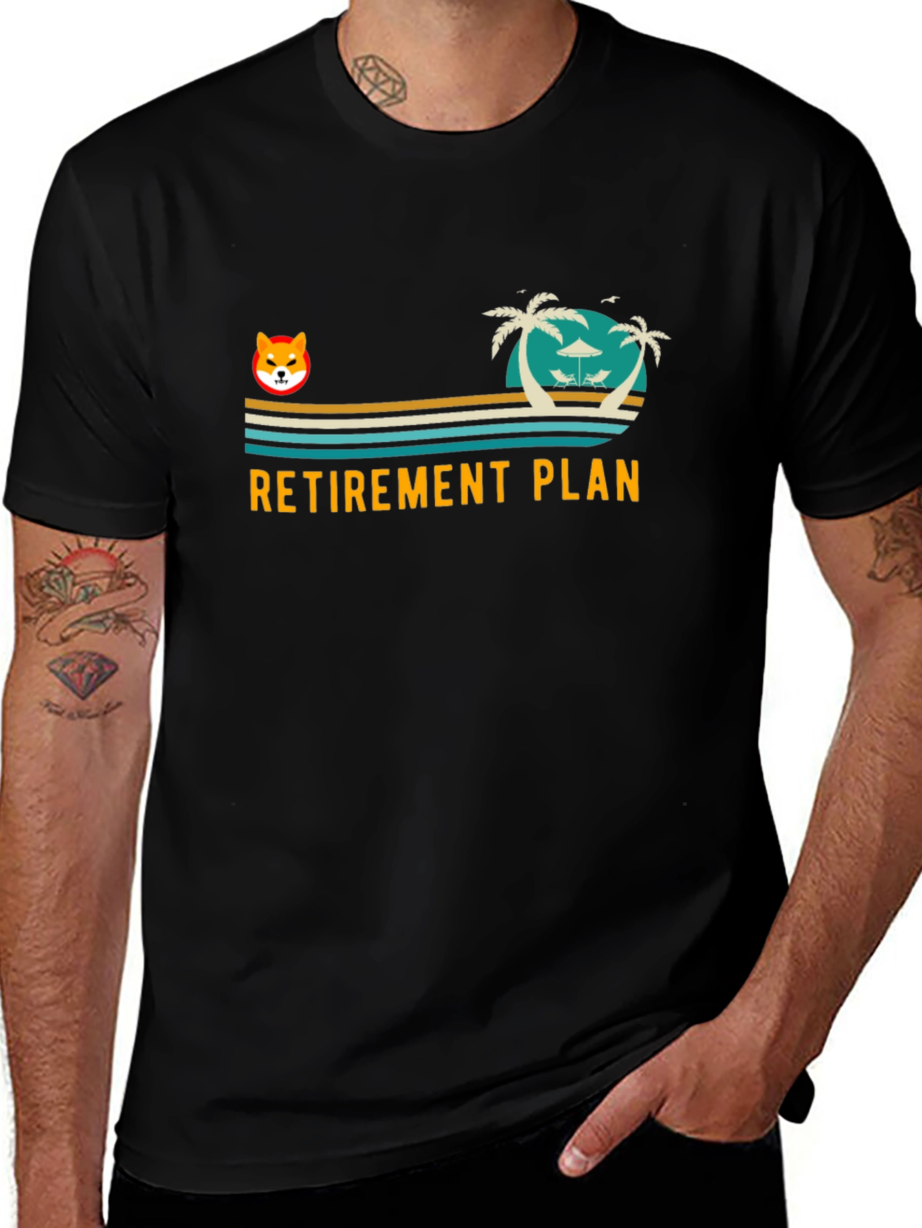 Retirement Plan Shiba Dog Beach T-Shirt