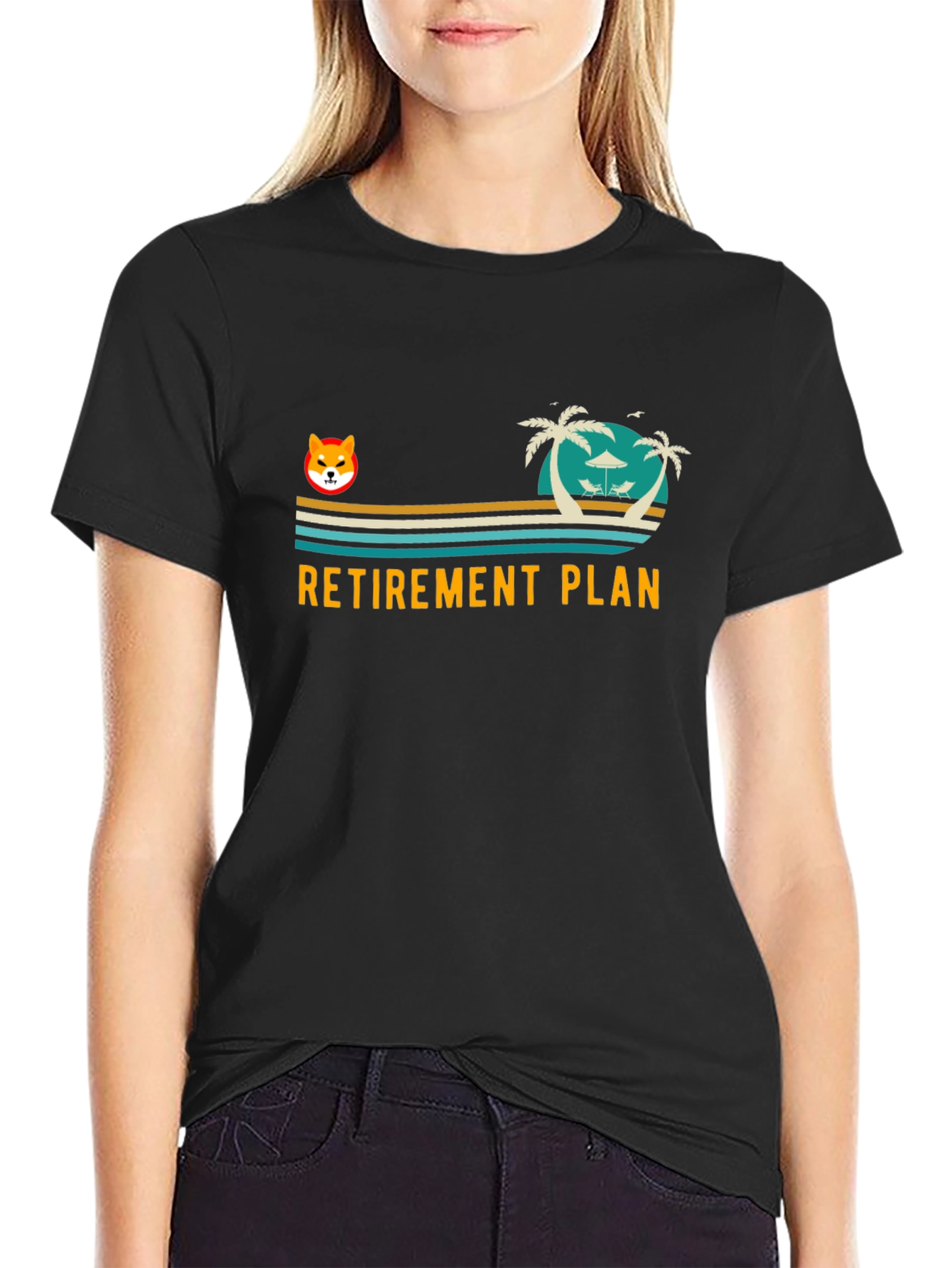 Retirement Plan Shiba Dog Beach T-Shirt