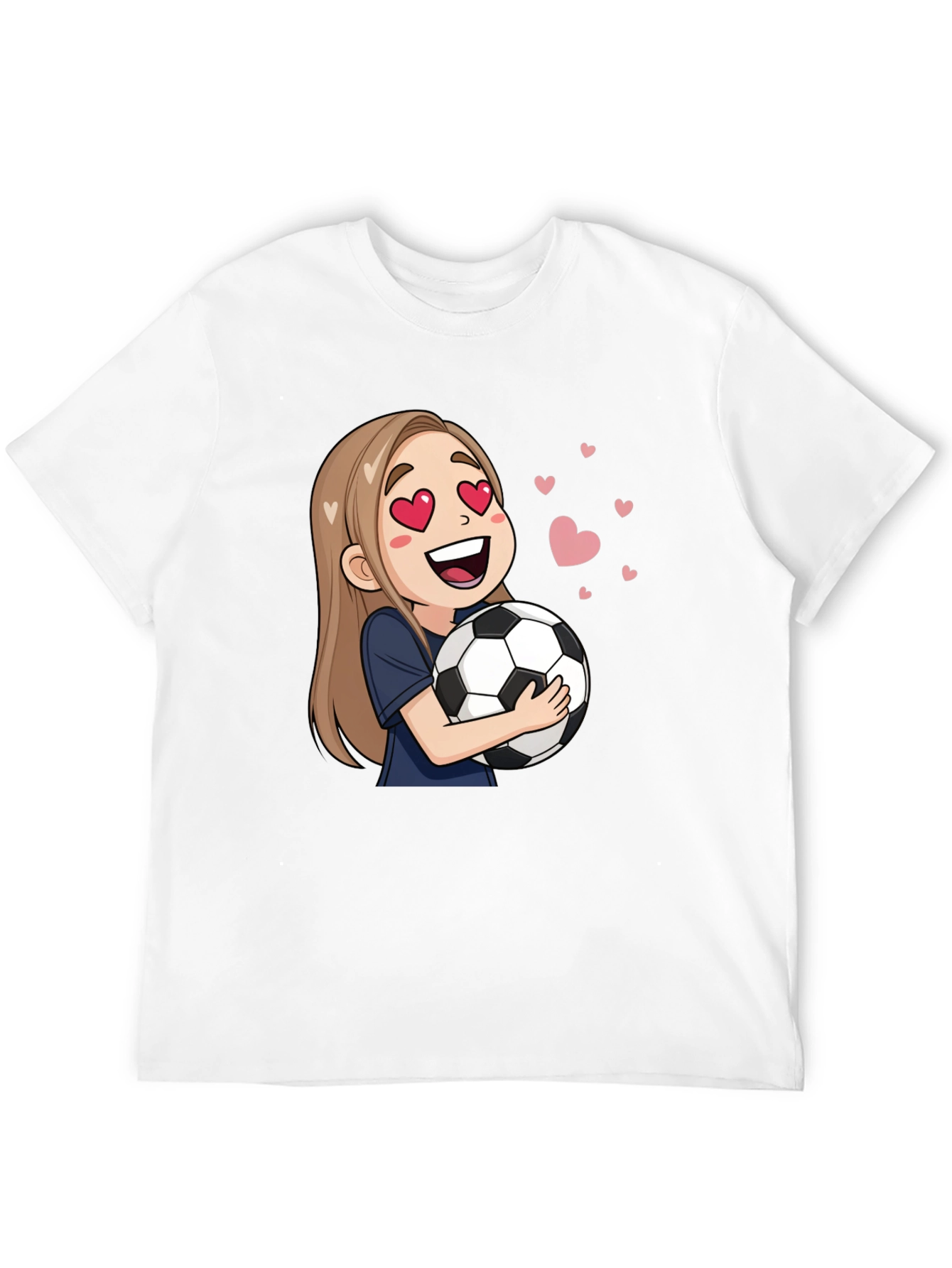 Cartoon Girl Soccer Fan T-Shirt