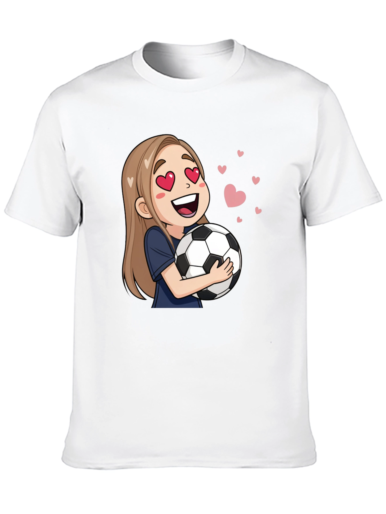 Cartoon Girl Soccer Fan T-Shirt