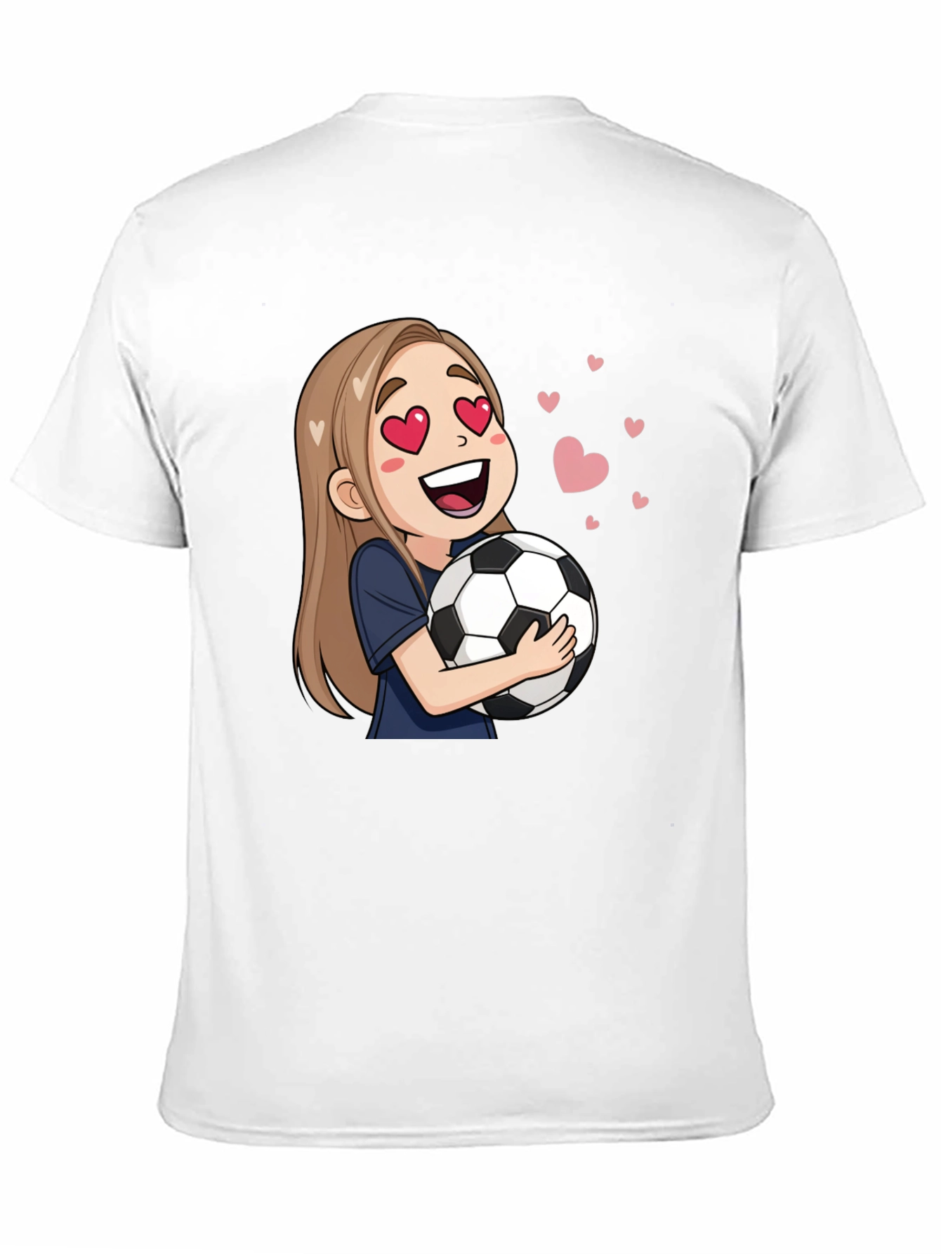 Cartoon Girl Soccer Fan T-Shirt