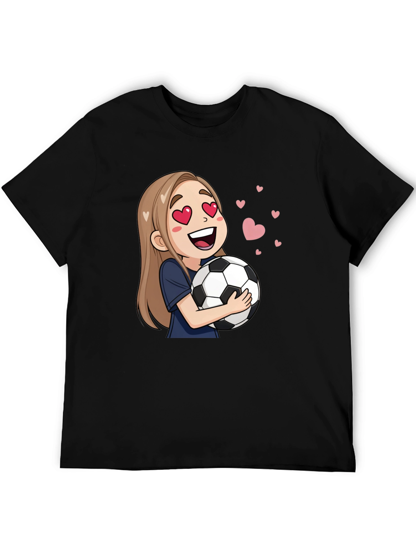 Cartoon Girl Soccer Fan T-Shirt