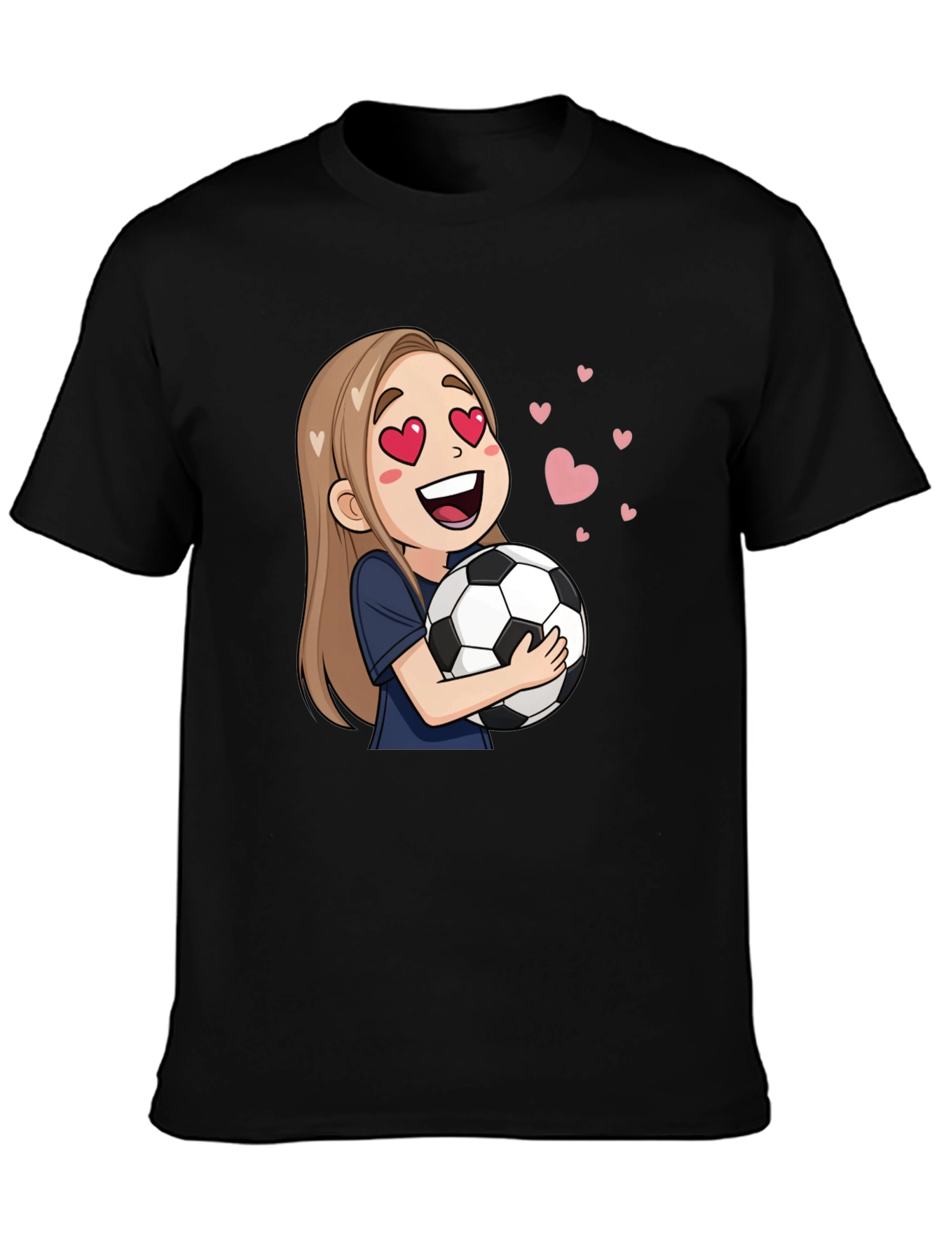 Cartoon Girl Soccer Fan T-Shirt