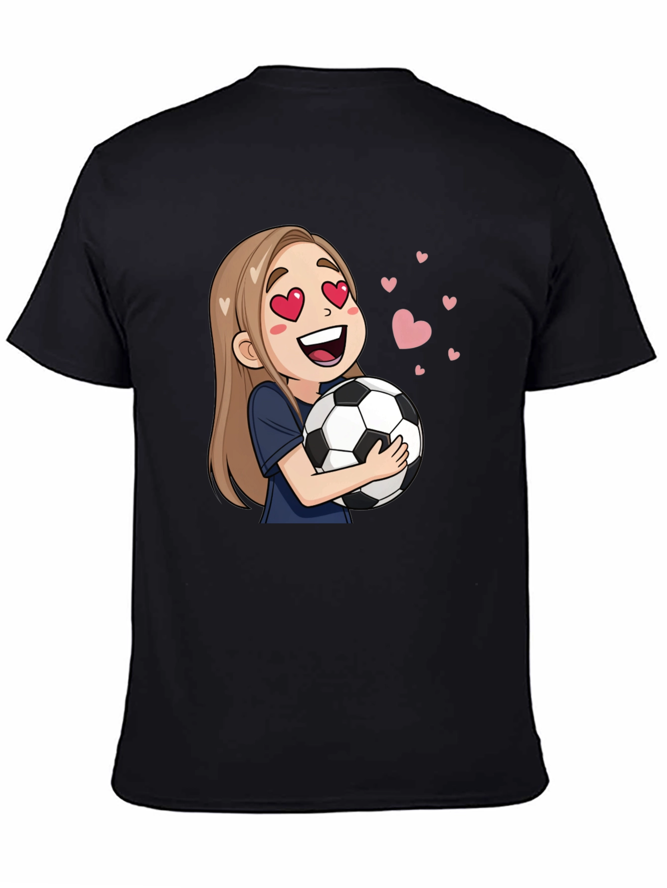 Cartoon Girl Soccer Fan T-Shirt