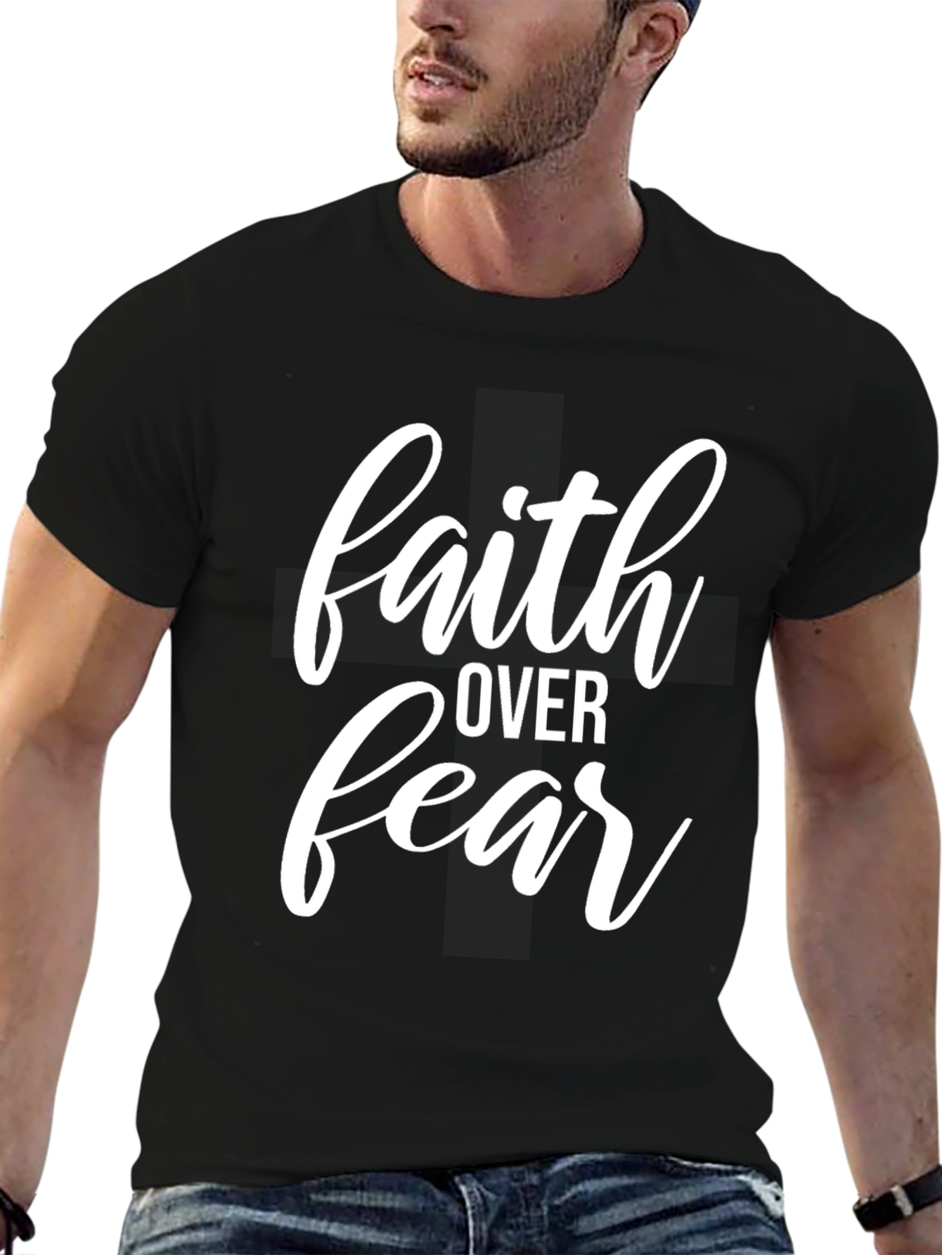 Faith Over Fear Graphic Tee - Black