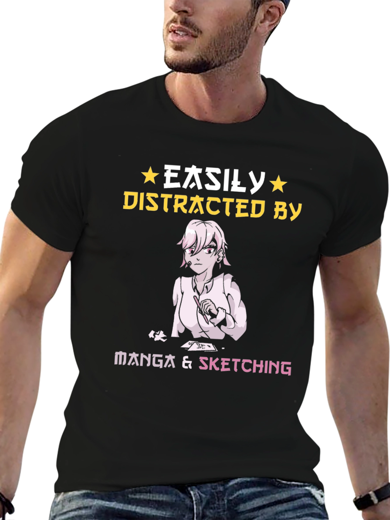 Easily Distracted by Manga & Sketching T-Shirt
