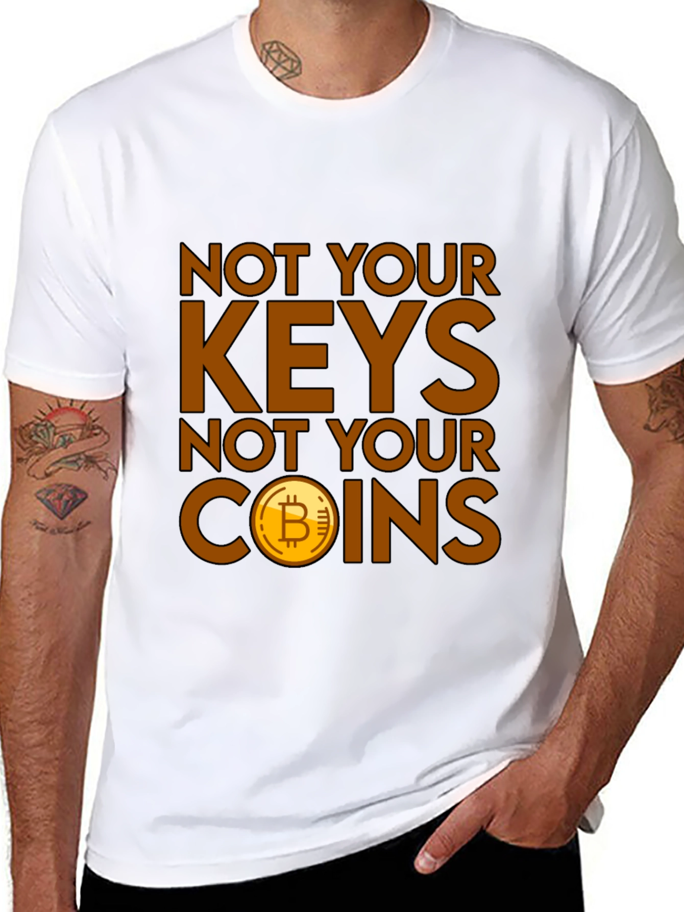 Not Your Keys Not Your Coins Bitcoin Crypto T-Shirt