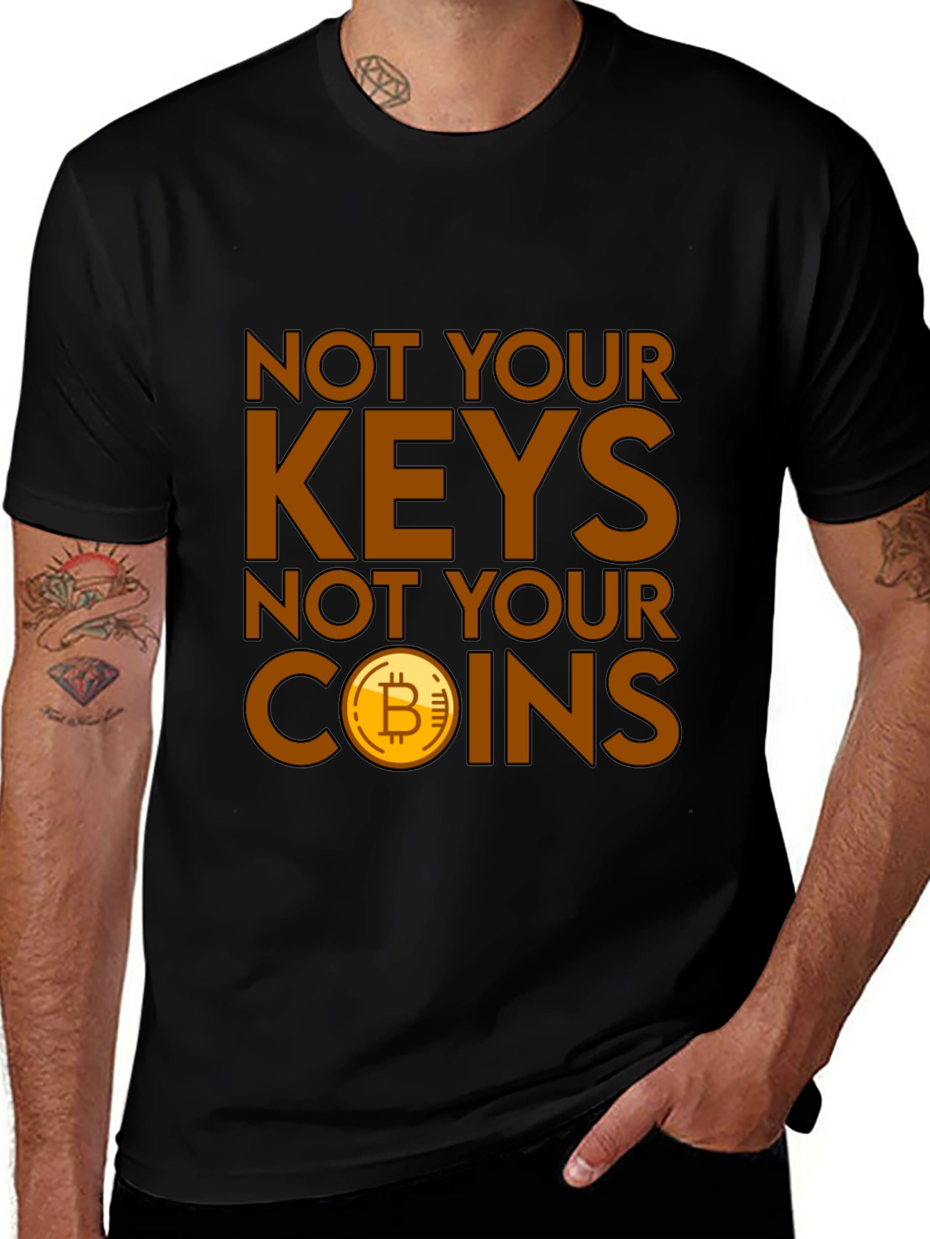 Not Your Keys Not Your Coins Bitcoin Crypto T-Shirt