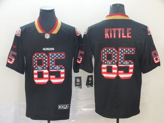 Men's San Francisco 49ers George Kittle #85 Black Game Player Jerseys