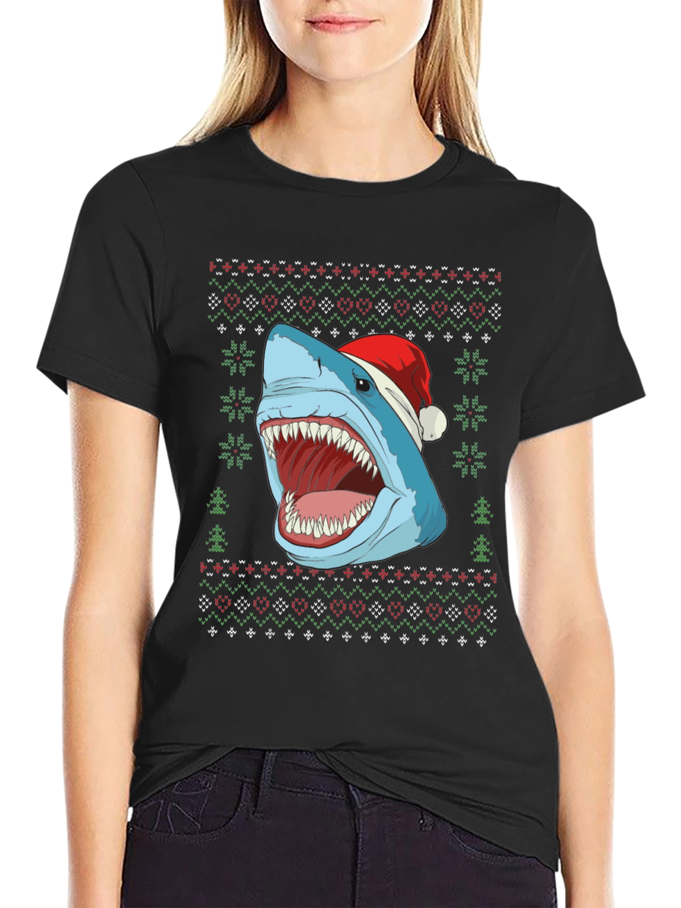 Shark Ugly Christmas Sweater T-Shirt