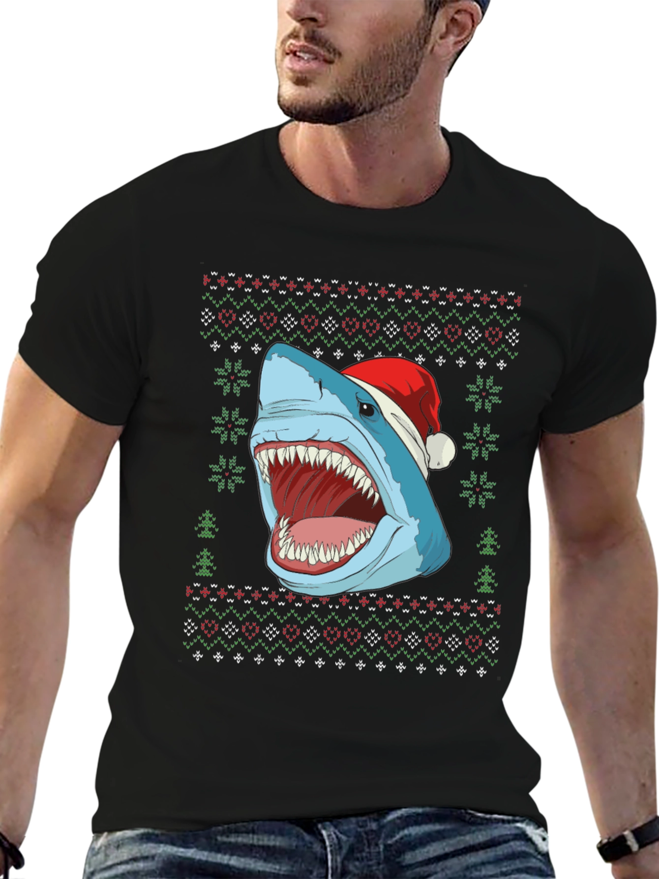 Shark Ugly Christmas Sweater T-Shirt