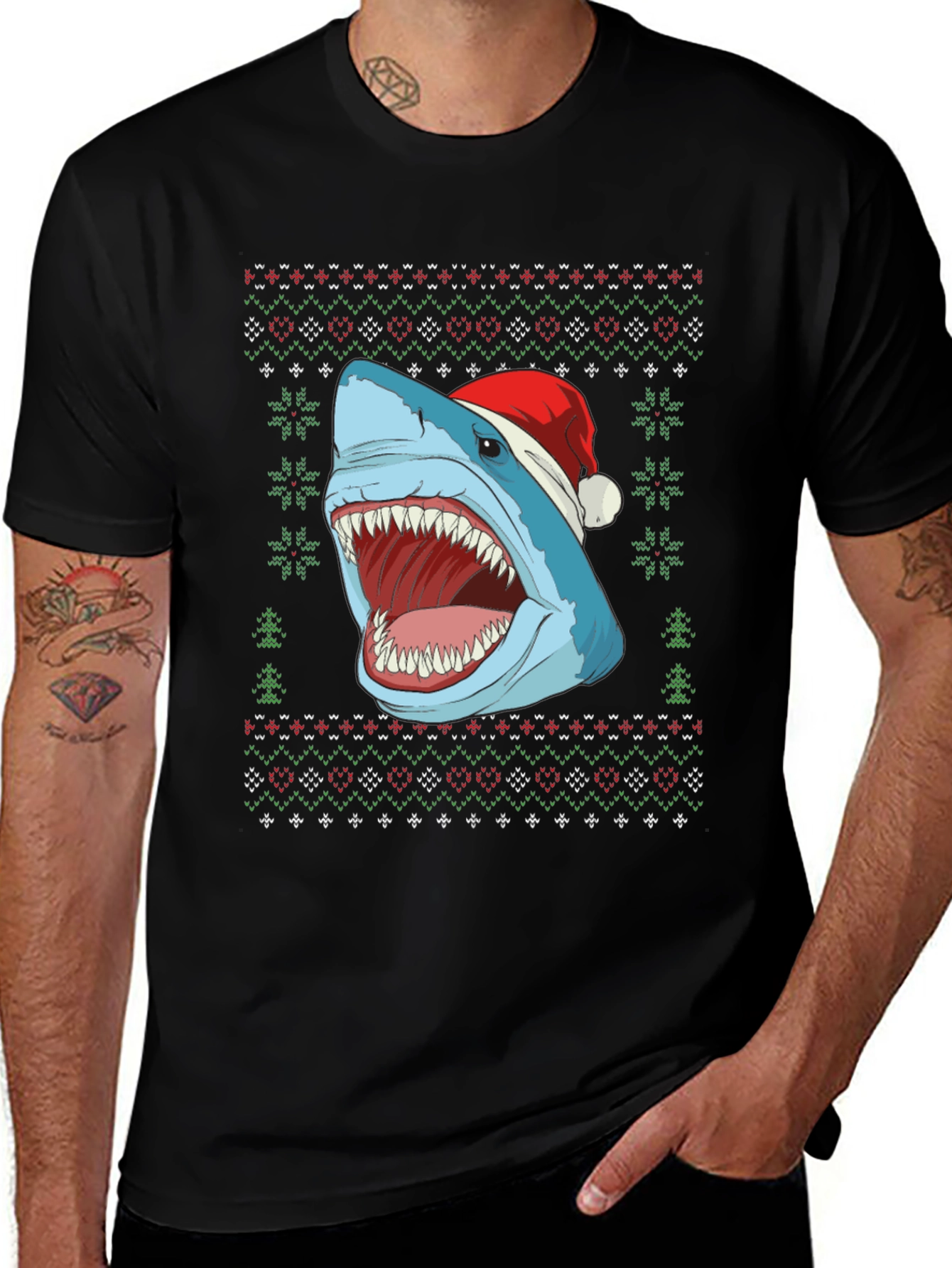 Shark Ugly Christmas Sweater T-Shirt