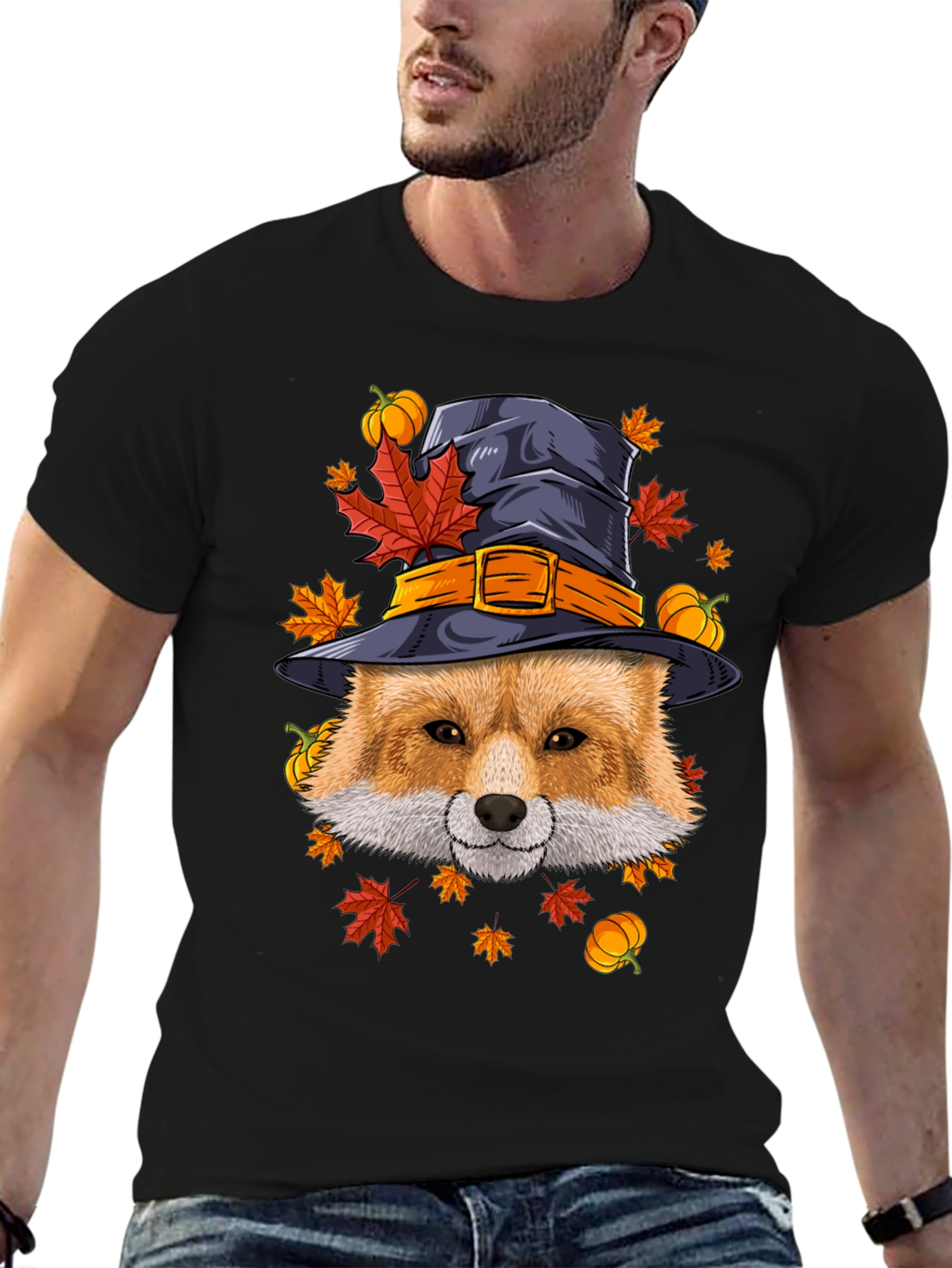 Fall Fox Witch Hat T-Shirt
