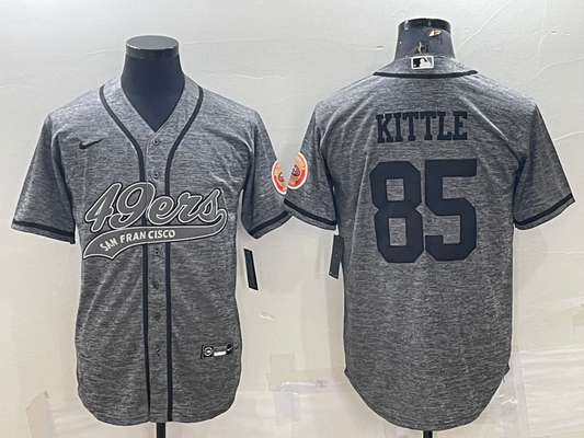 Men's San Francisco 49ers George Kittle #85 Grey Game Jerseys Joint Edition