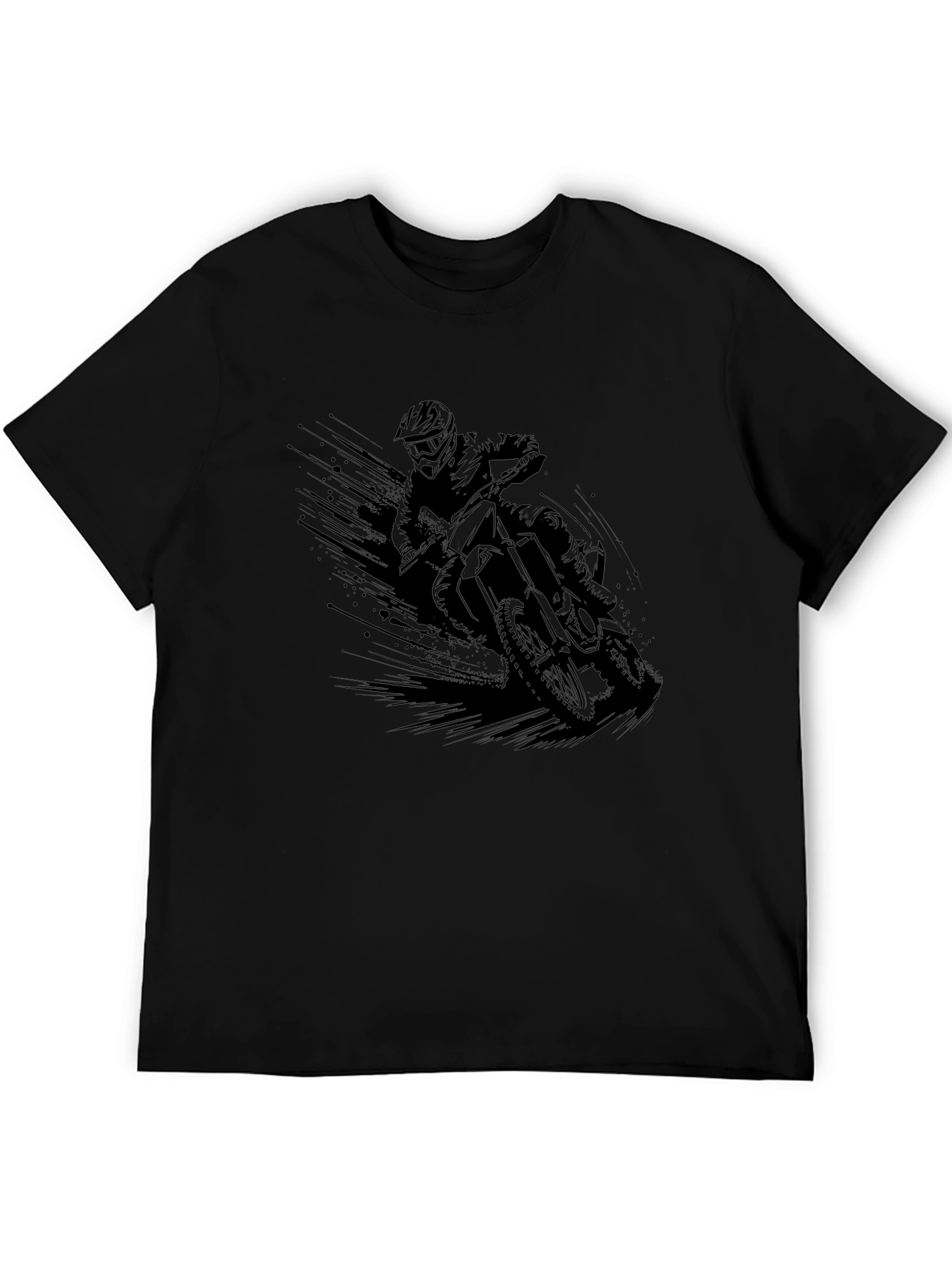 Motocross Rider Graphic T-Shirt - Black Cotton Tee