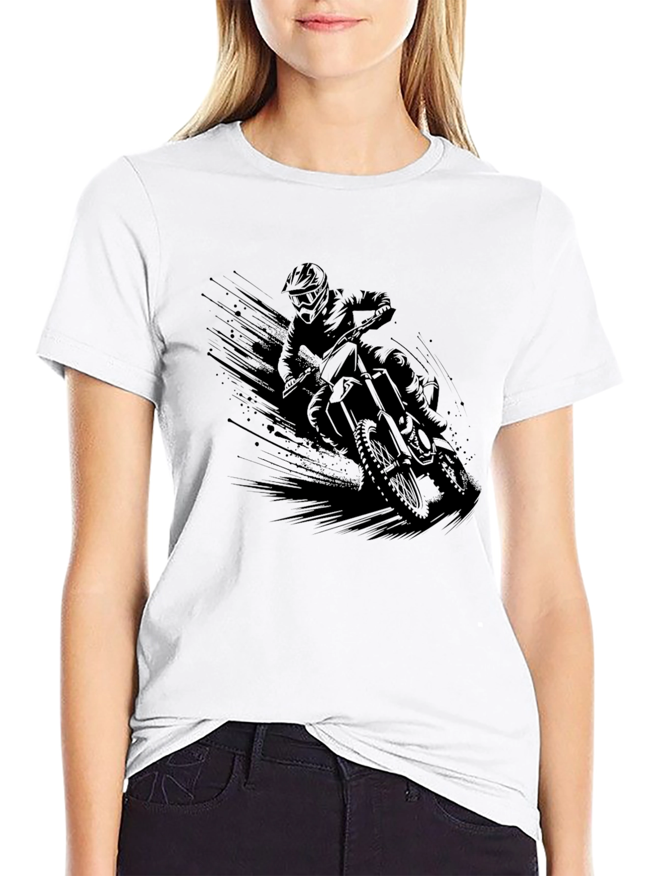 Motocross Rider Graphic T-Shirt - Black Cotton Tee