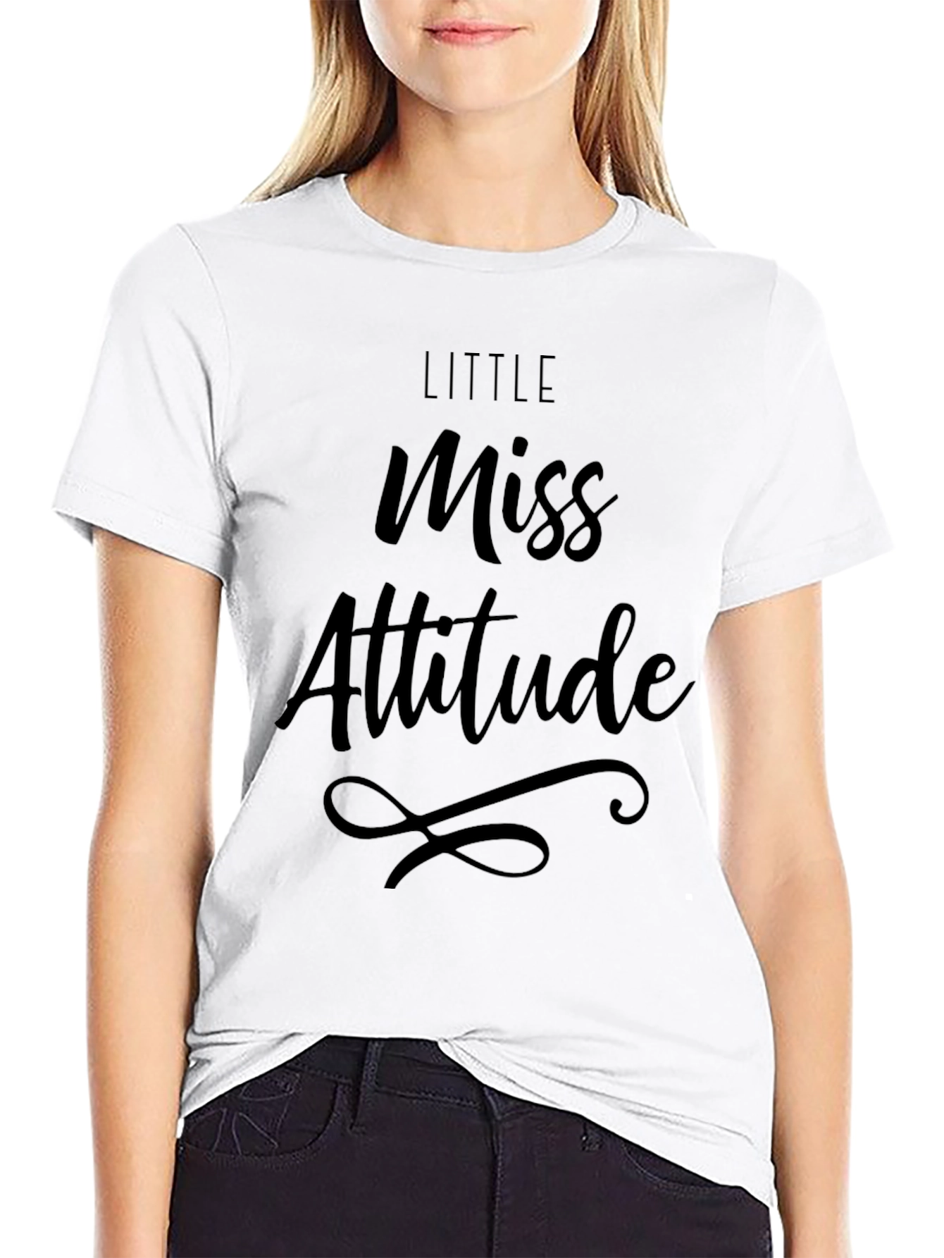Little Miss Attitude Black Graphic Tee