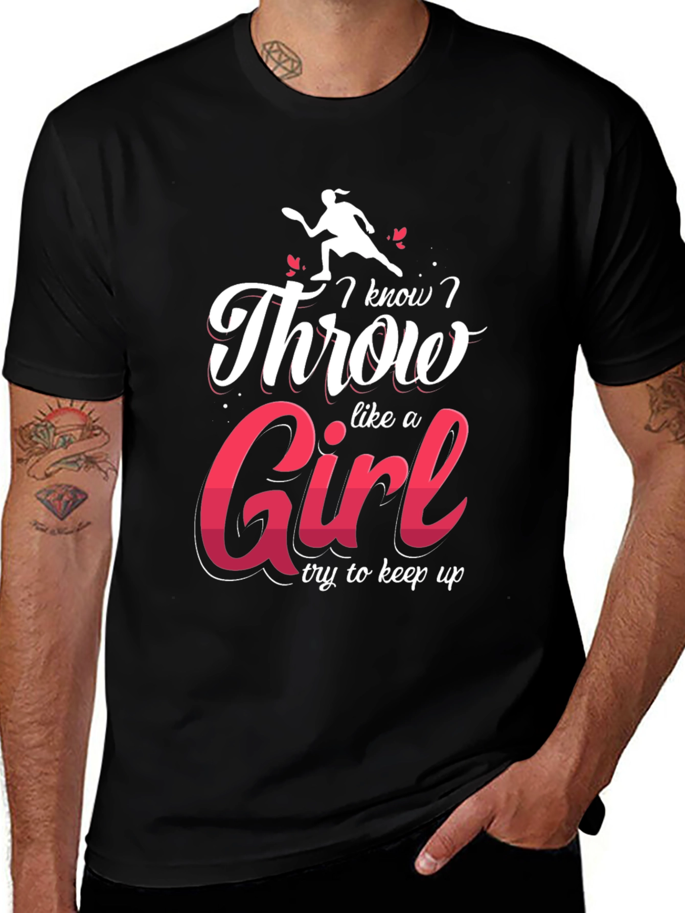 I Know I Throw Like A Girl Black T-Shirt