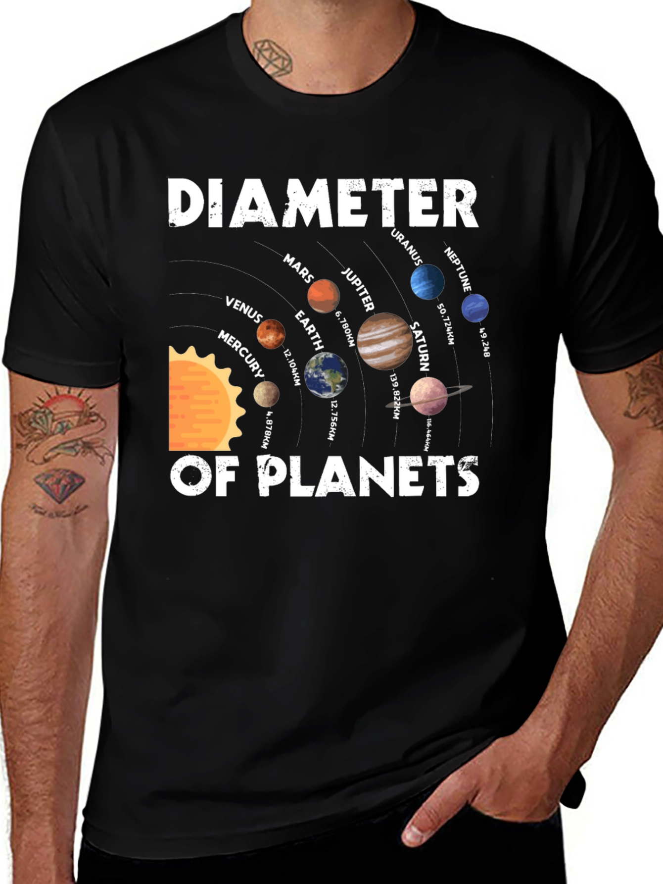 Planetary Diameter Graphic T-Shirt - Science Tee