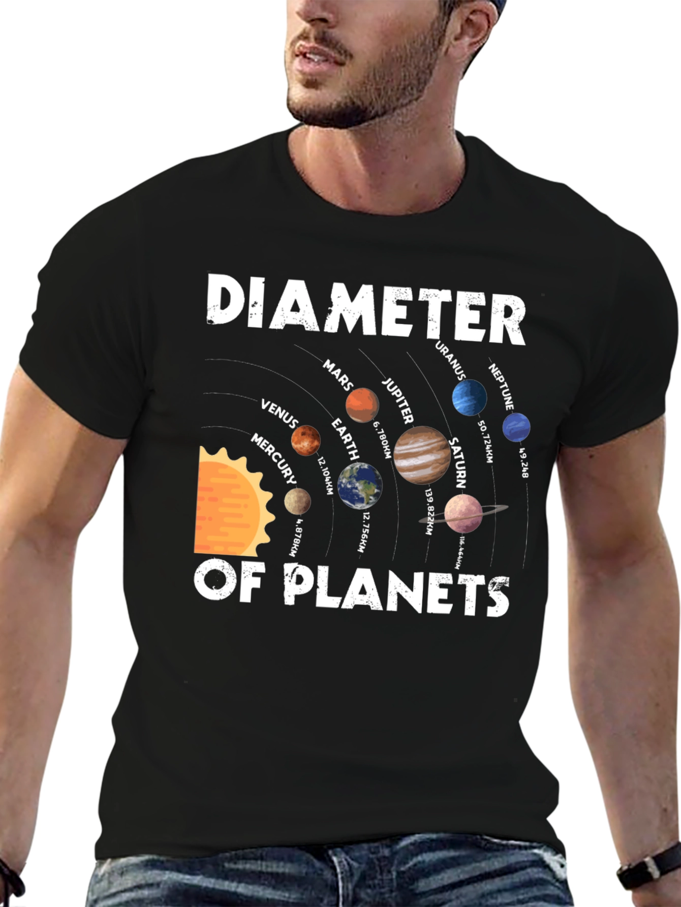 Planetary Diameter Graphic T-Shirt - Science Tee