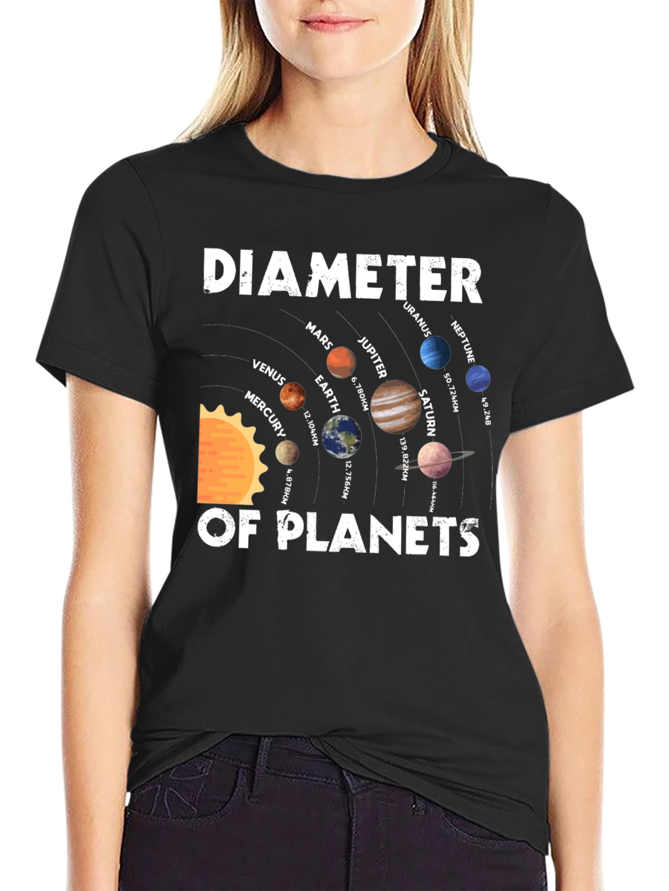 Planetary Diameter Graphic T-Shirt - Science Tee