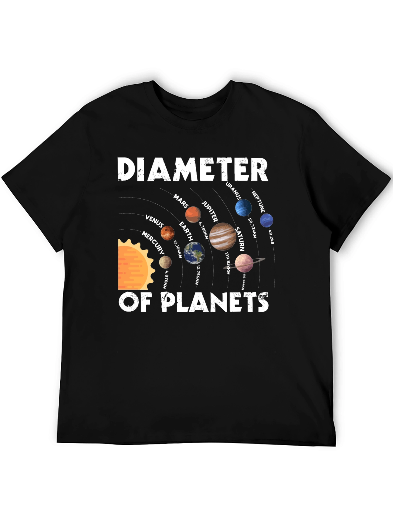 Planetary Diameter Graphic T-Shirt - Science Tee