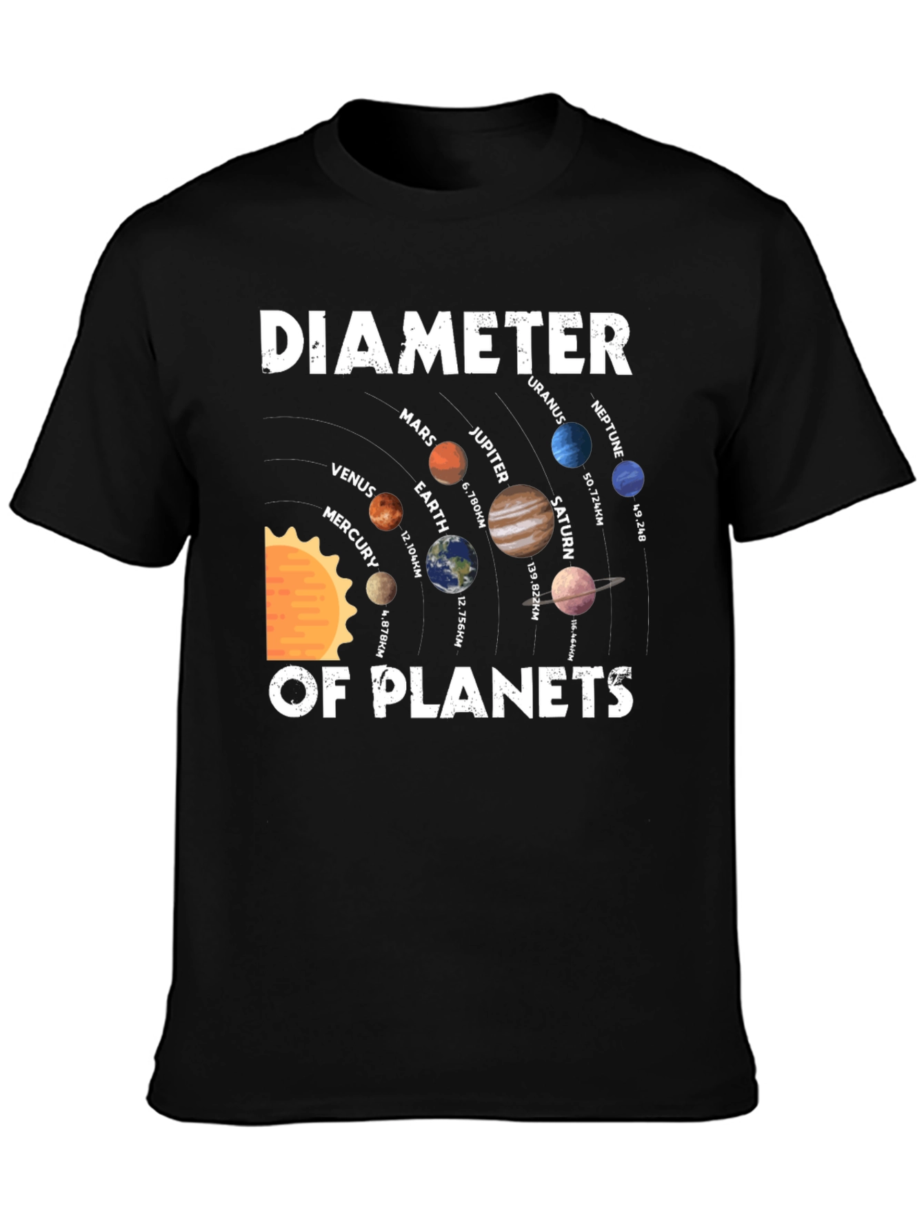 Planetary Diameter Graphic T-Shirt - Science Tee