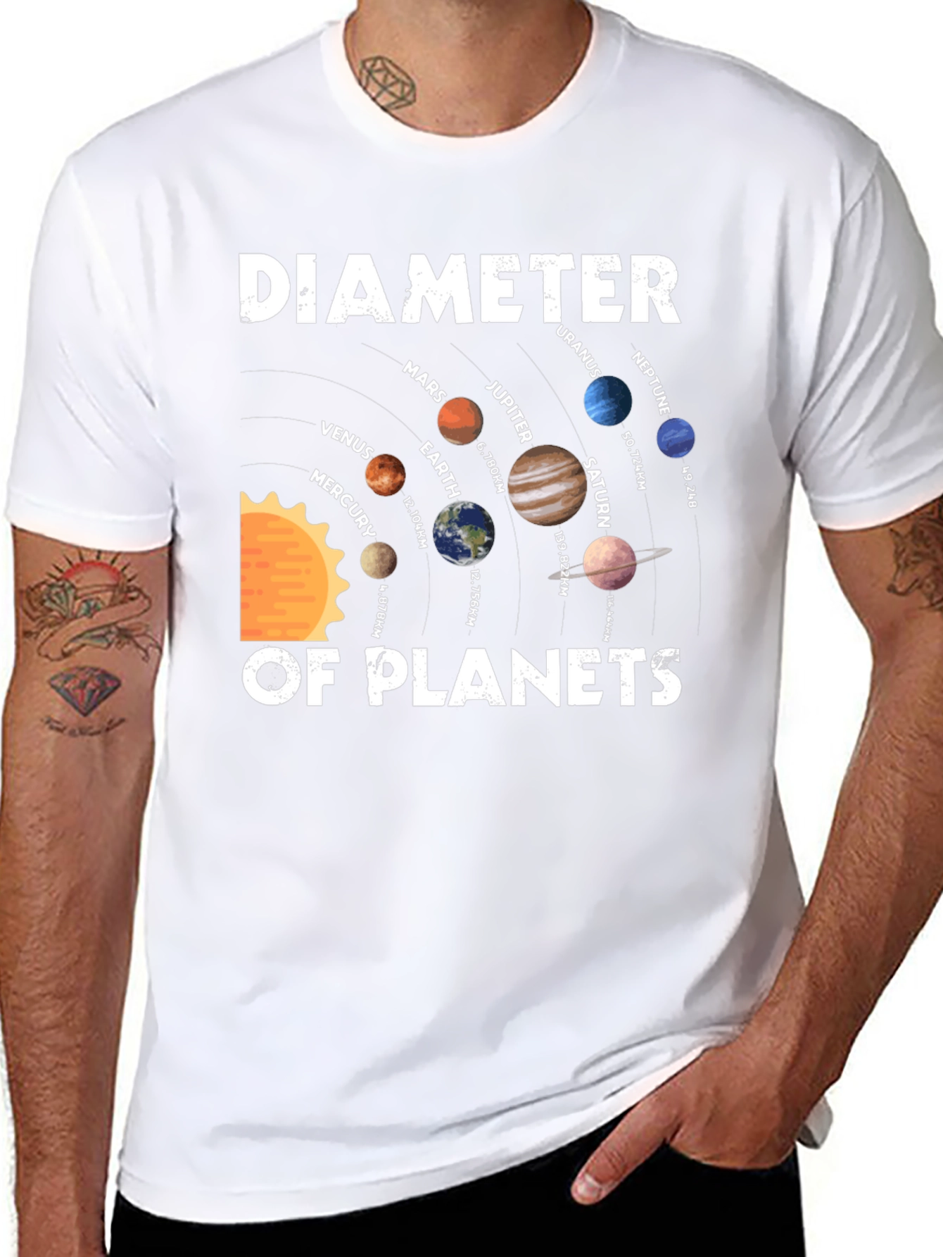 Planetary Diameter Graphic T-Shirt - Science Tee