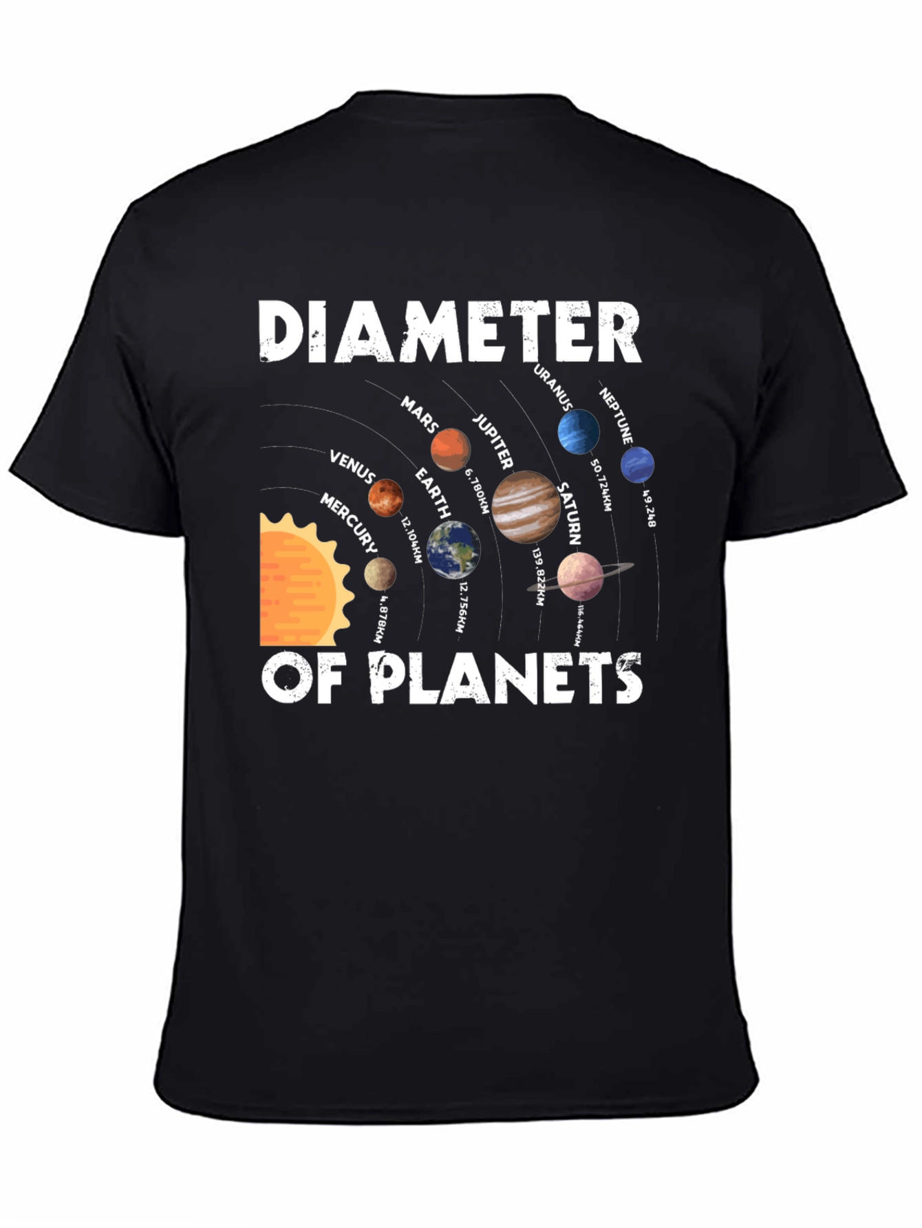 Planetary Diameter Graphic T-Shirt - Science Tee