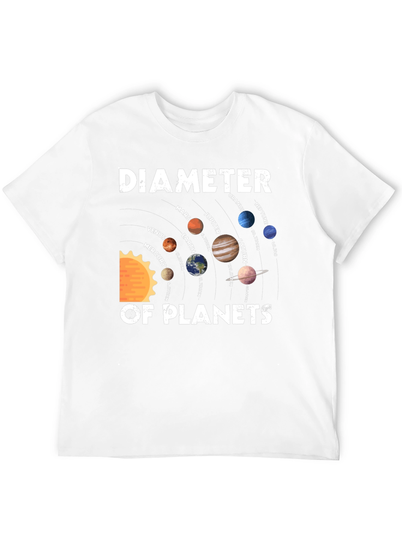 Planetary Diameter Graphic T-Shirt - Science Tee