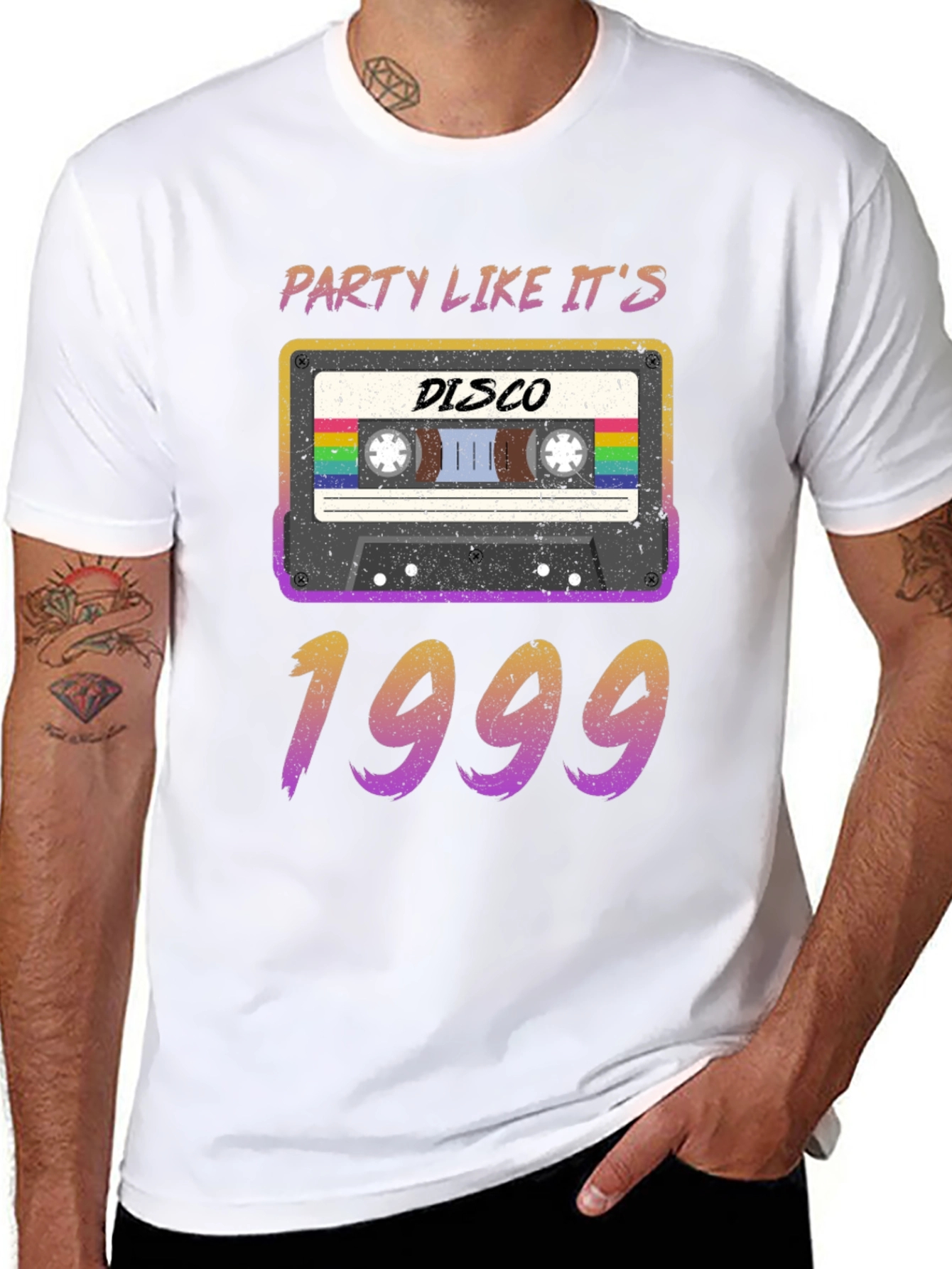 Party Like Its 1999 Disco Cassette Tape Graphic T-Shirt